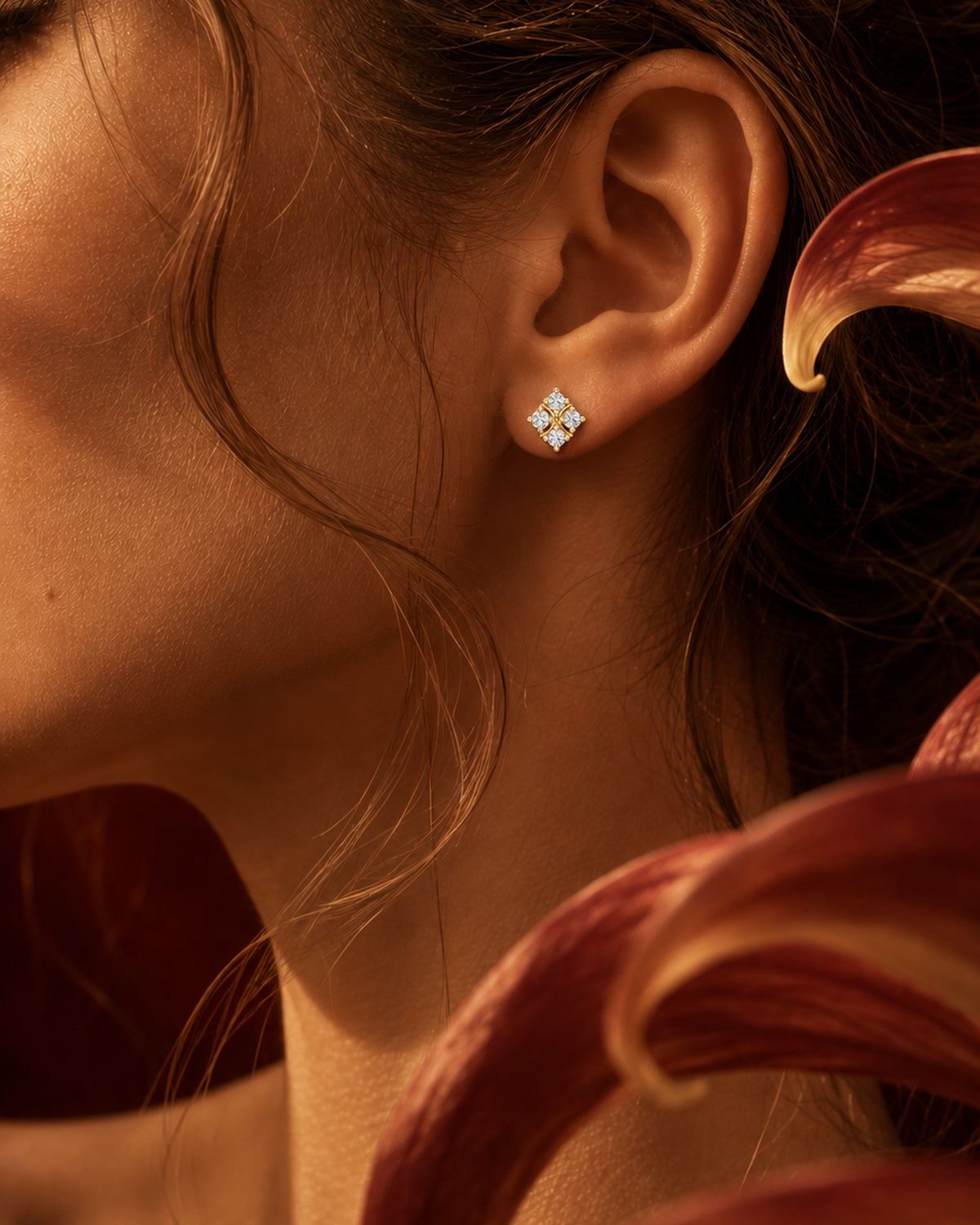 Compass Cluster Stud Earrings by MONICONIC