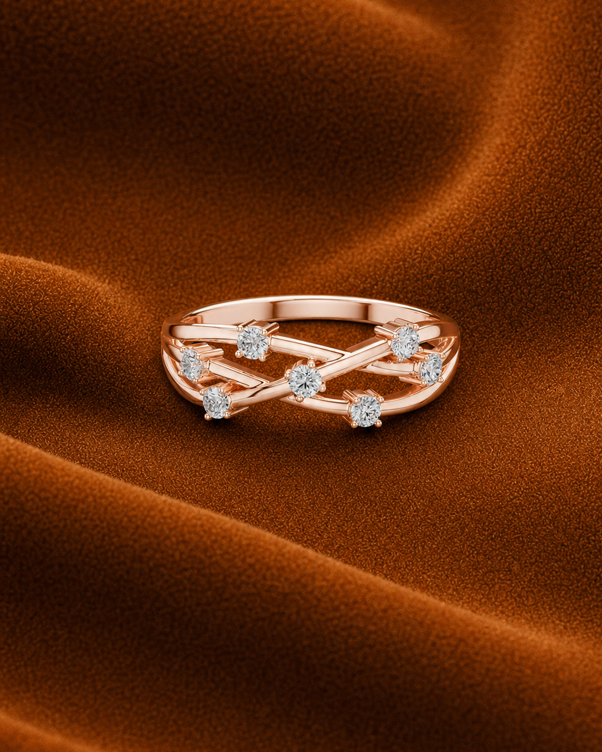 Crisscross Diamond Band by MONICONIC