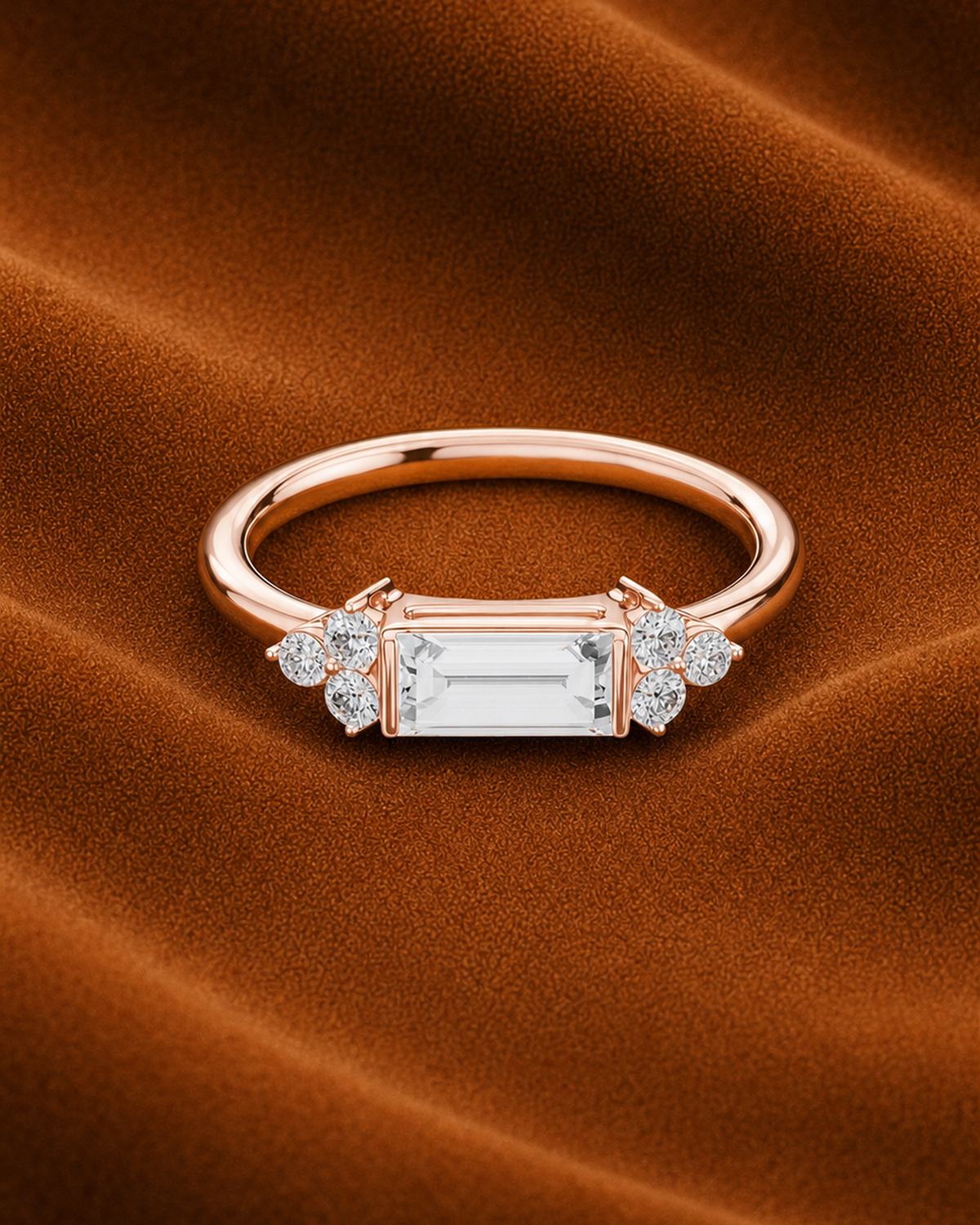 East-West Baguette Ring by MONICONIC