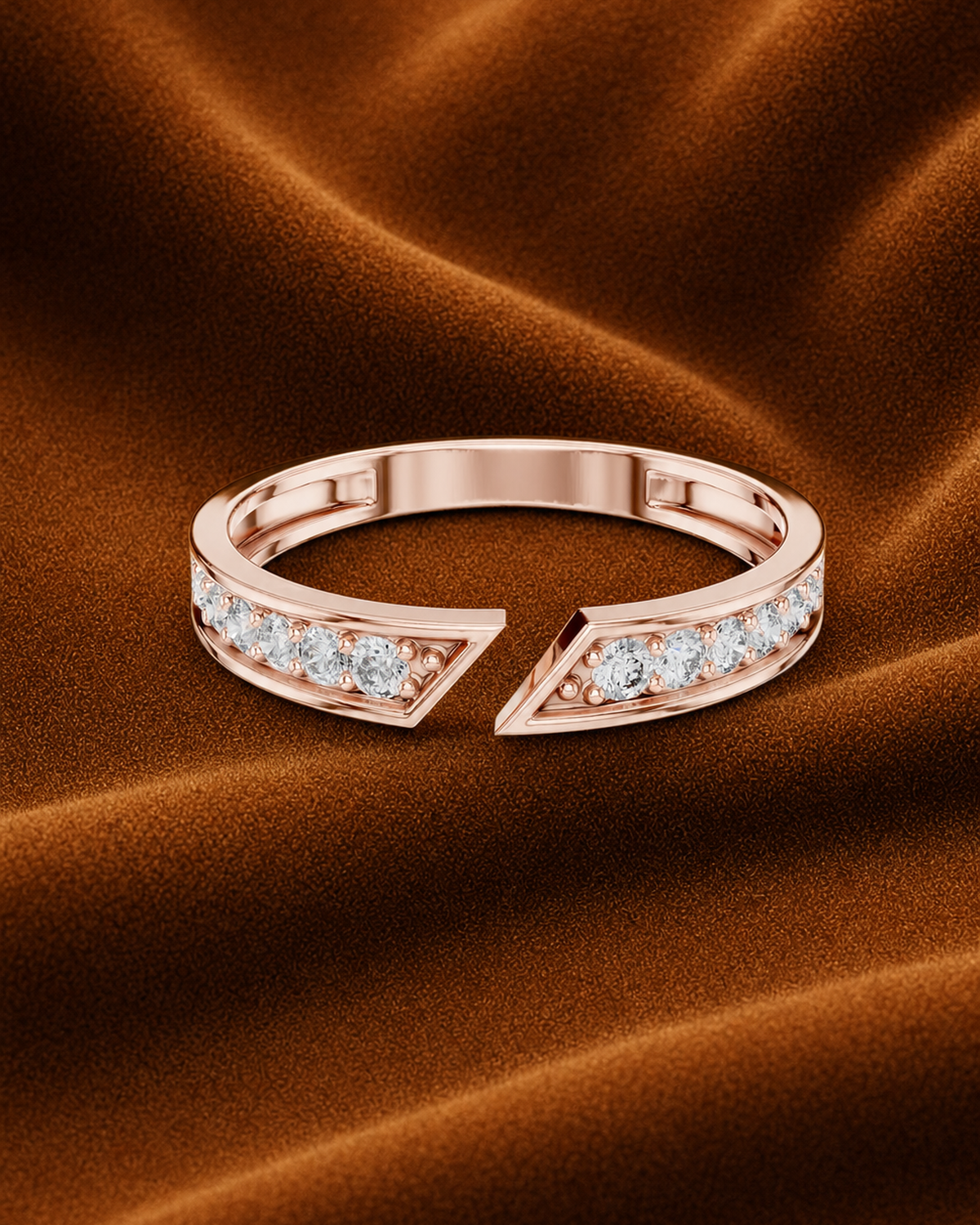 Open Chevron Pavé Ring by MONICONIC