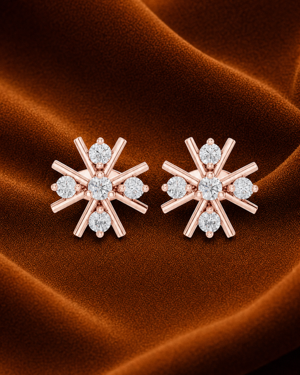 Starburst Diamond Stud Earrings by MONICONIC