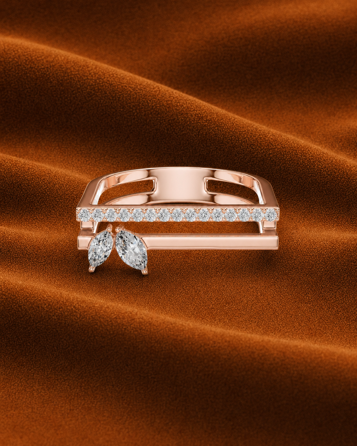 Marquise Duo Bar Ring by MONICONIC