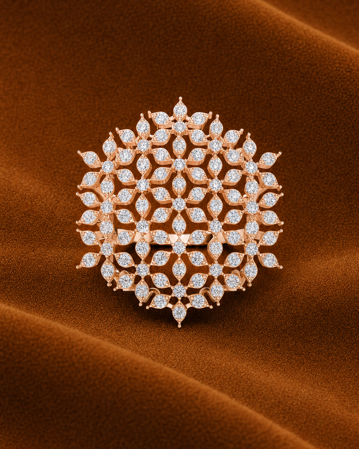 Floral Lattice Medallion Ring by MONICONIC