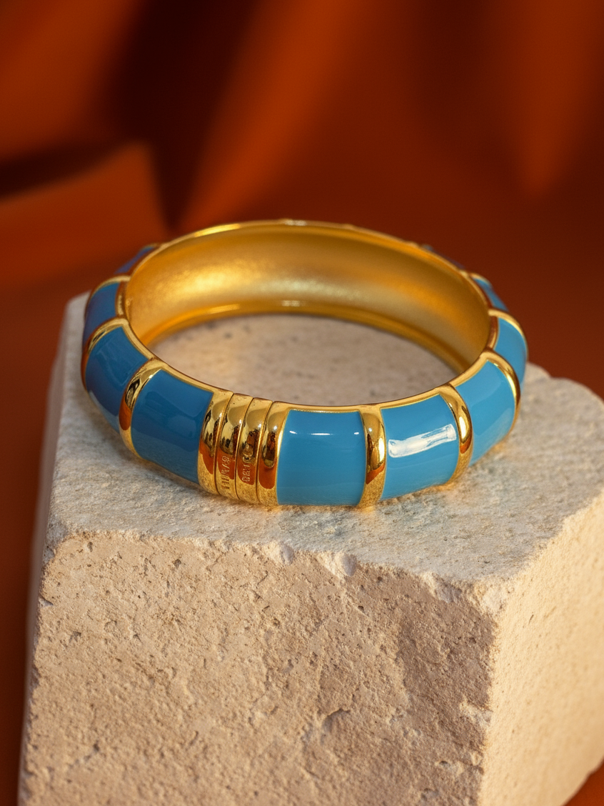 Azure Enamel Bangle