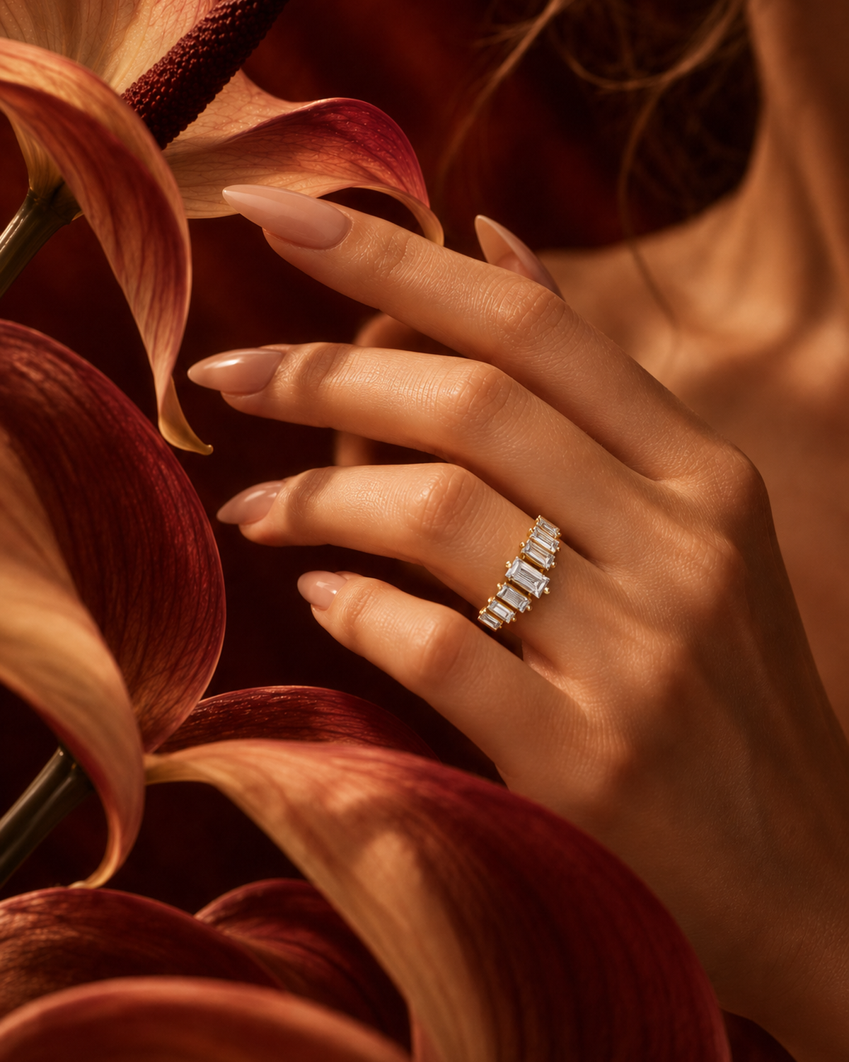 Graduated Baguette Ring by MONICONIC