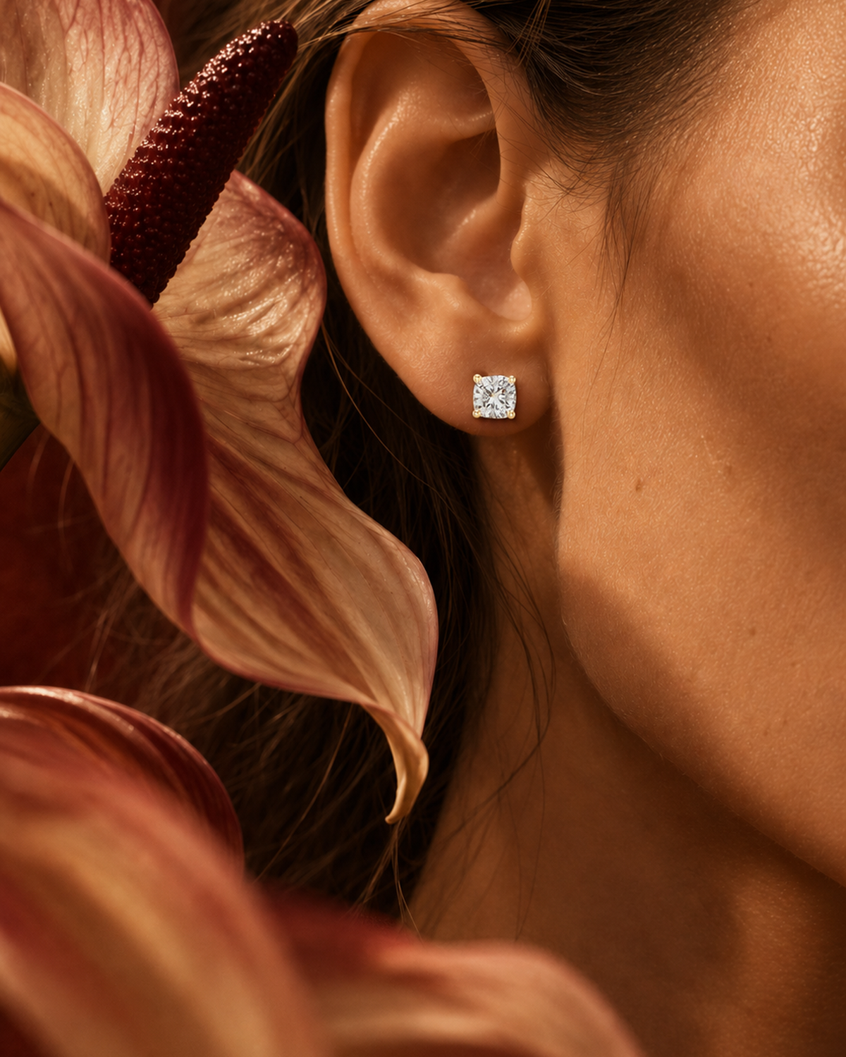 Cushion Lab-Grown Diamond Stud Earrings by MONICONIC