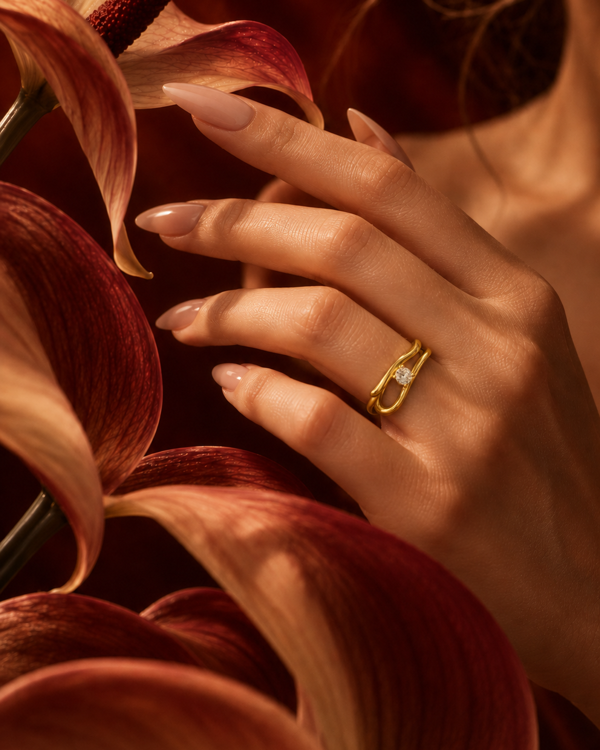 Bypass Solitaire Ring by MONICONIC