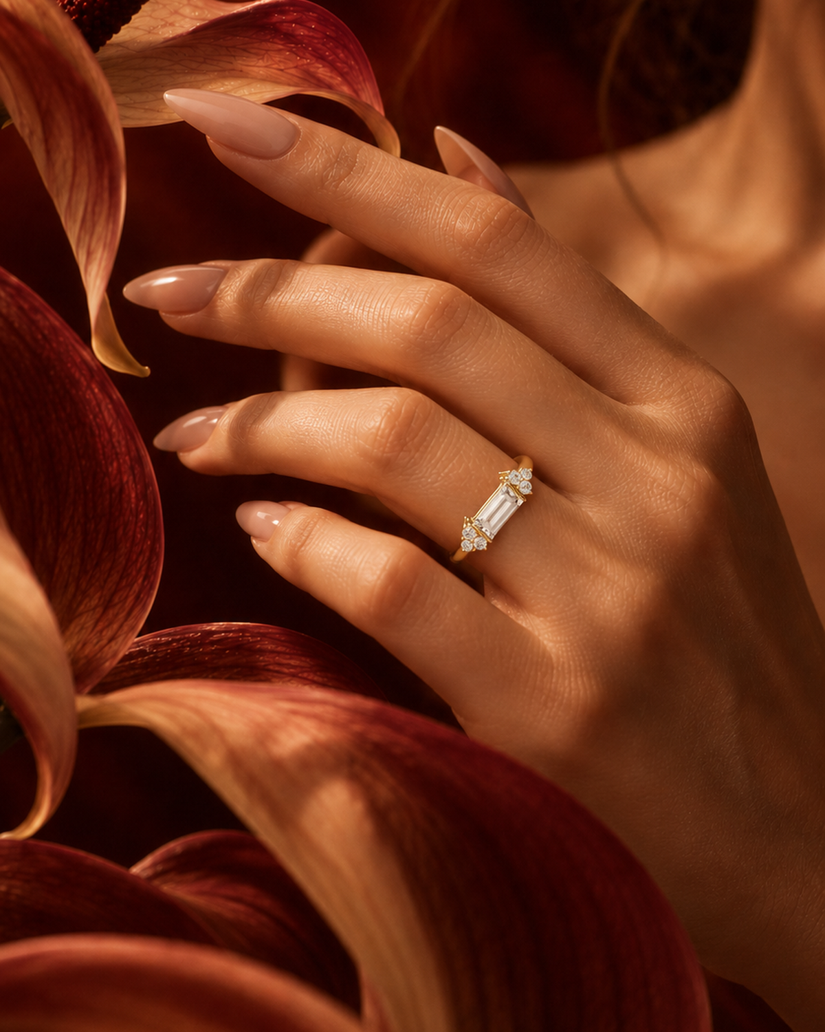 East-West Baguette Ring by MONICONIC