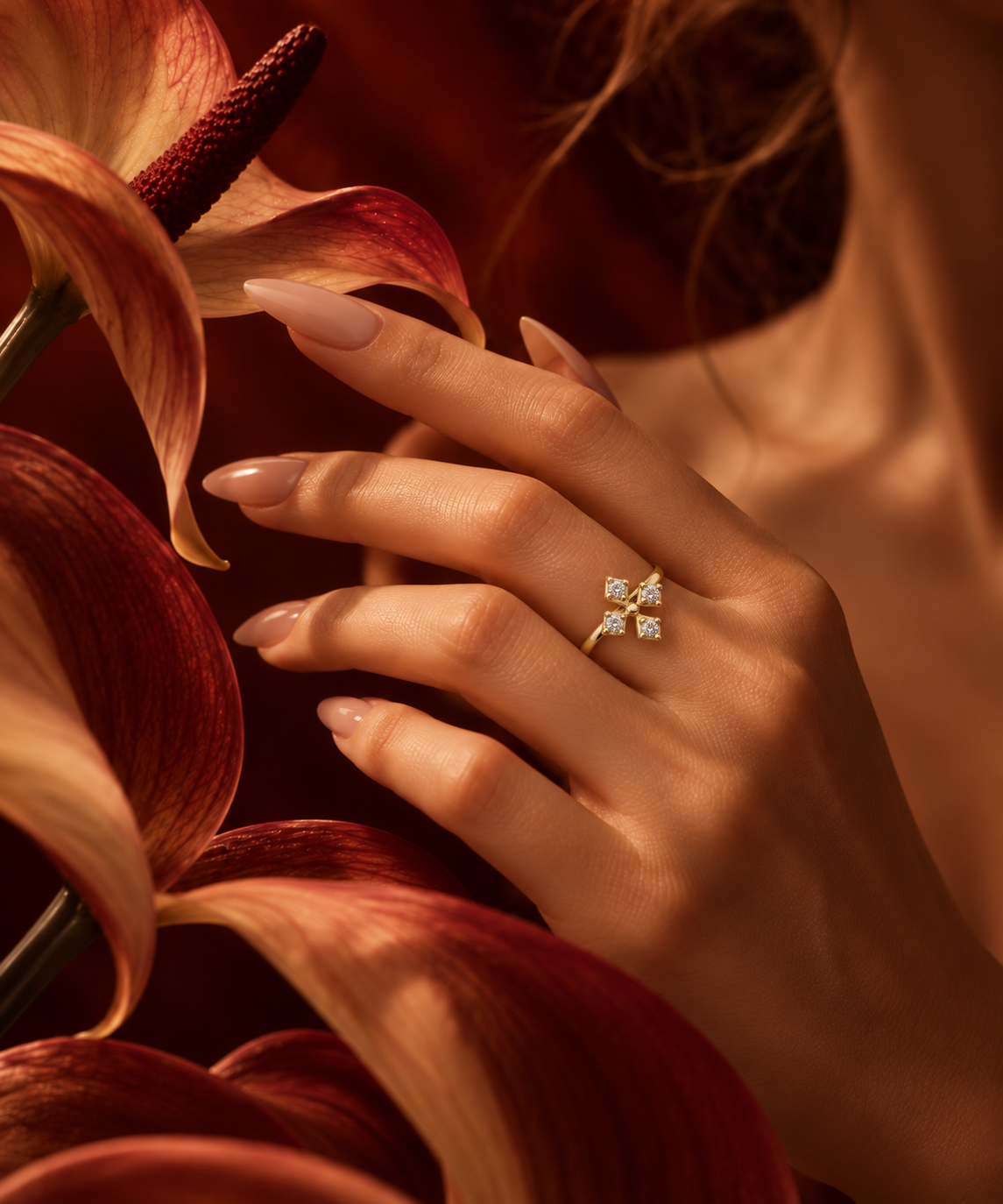 Quatrefoil Diamond Ring by MONICONIC