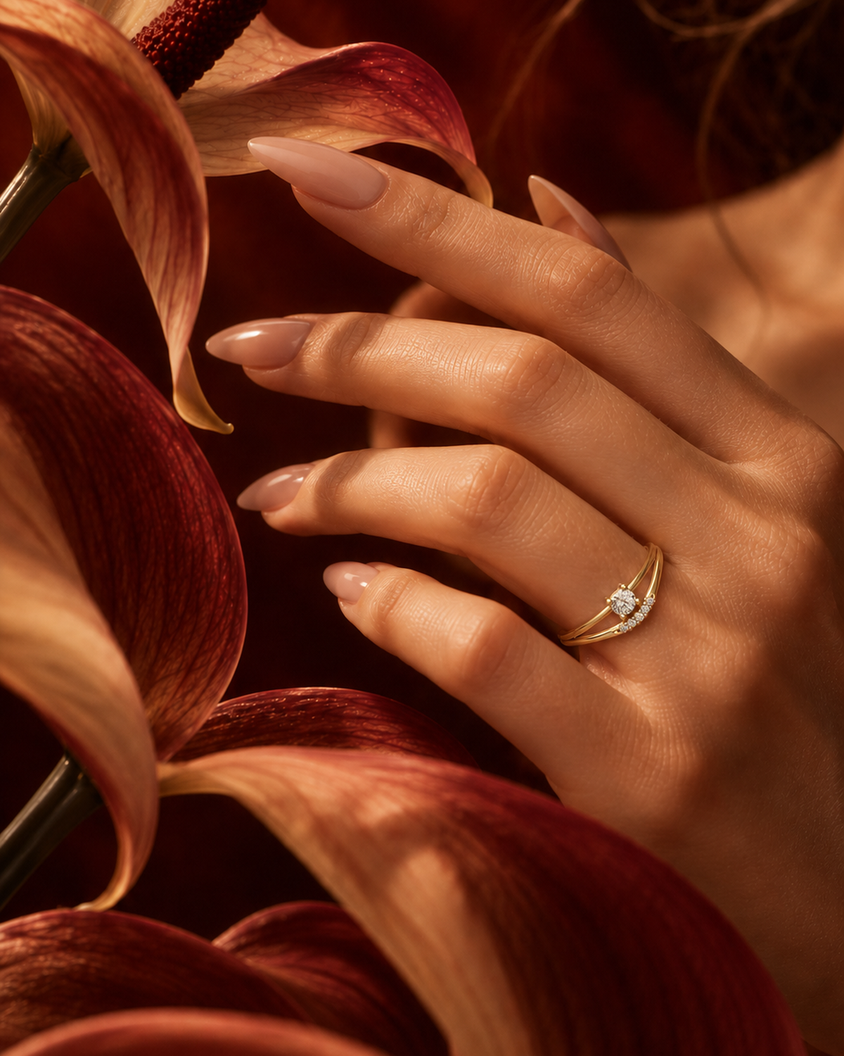 Arc Pavé Solitaire Ring by MONICONIC