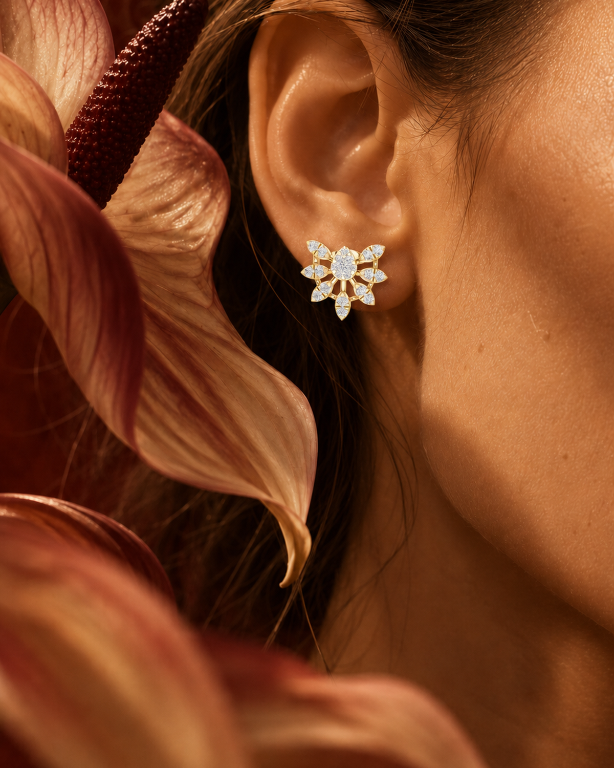 Starburst Diamond Stud Earrings by MONICONIC