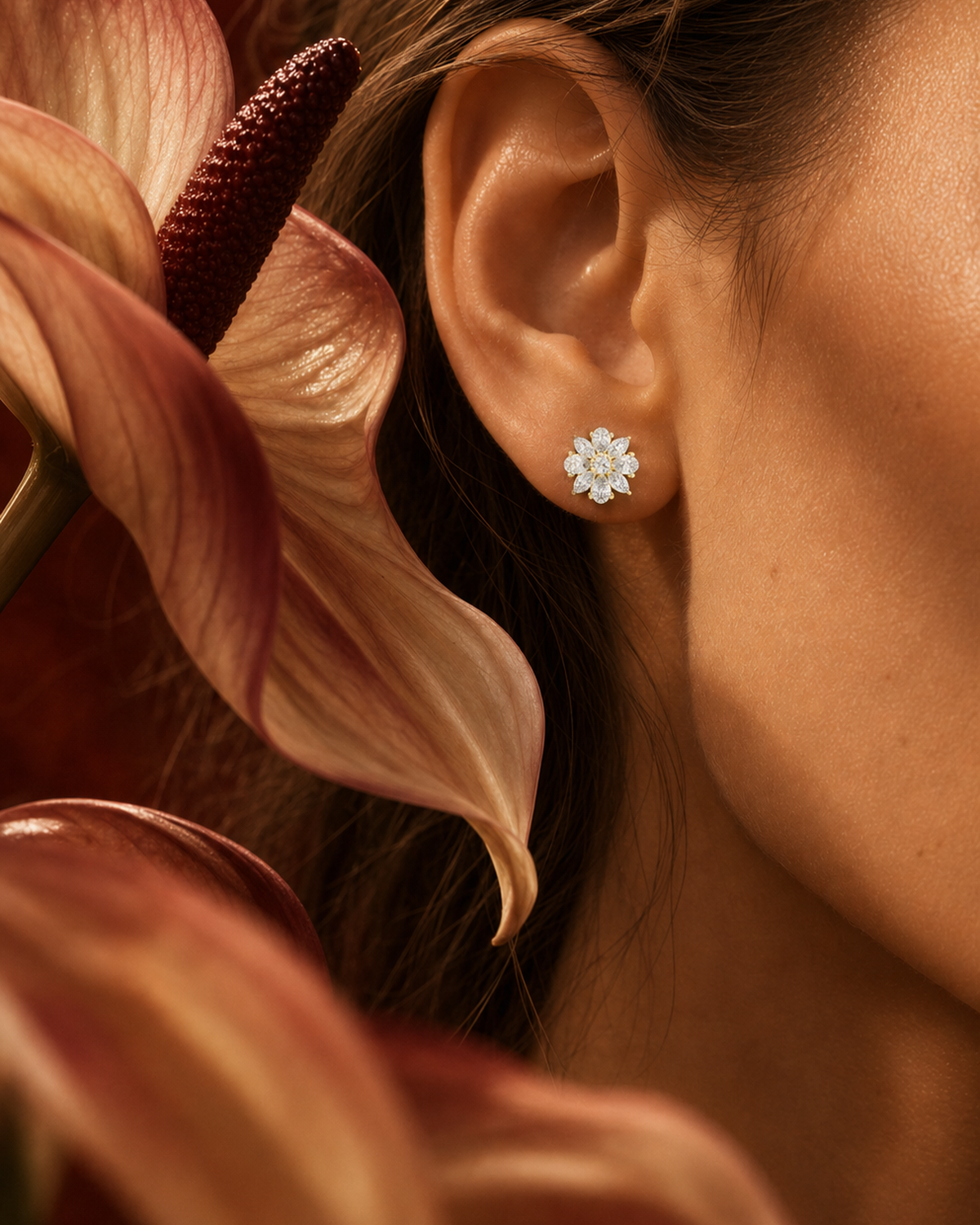 Lab-Grown Diamond Rosette Stud Earrings by MONICONIC