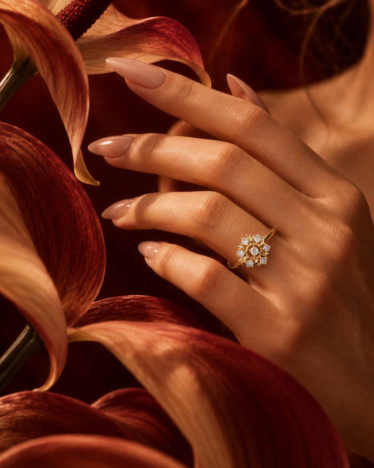 Sunburst Rosette Ring by MONICONIC