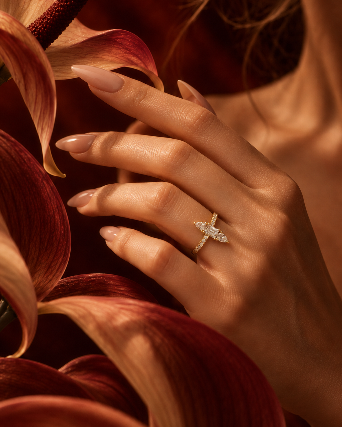 Emerald-Cut North South Ring by MONICONIC