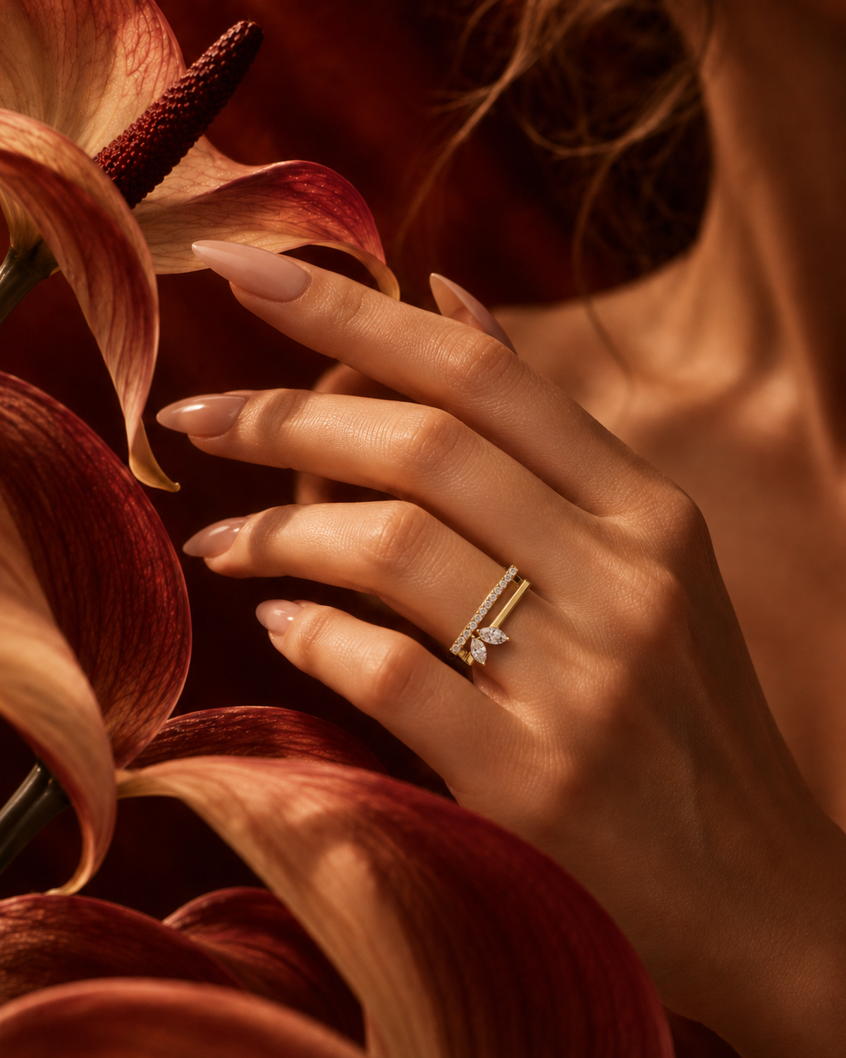 Marquise Duo Bar Ring by MONICONIC