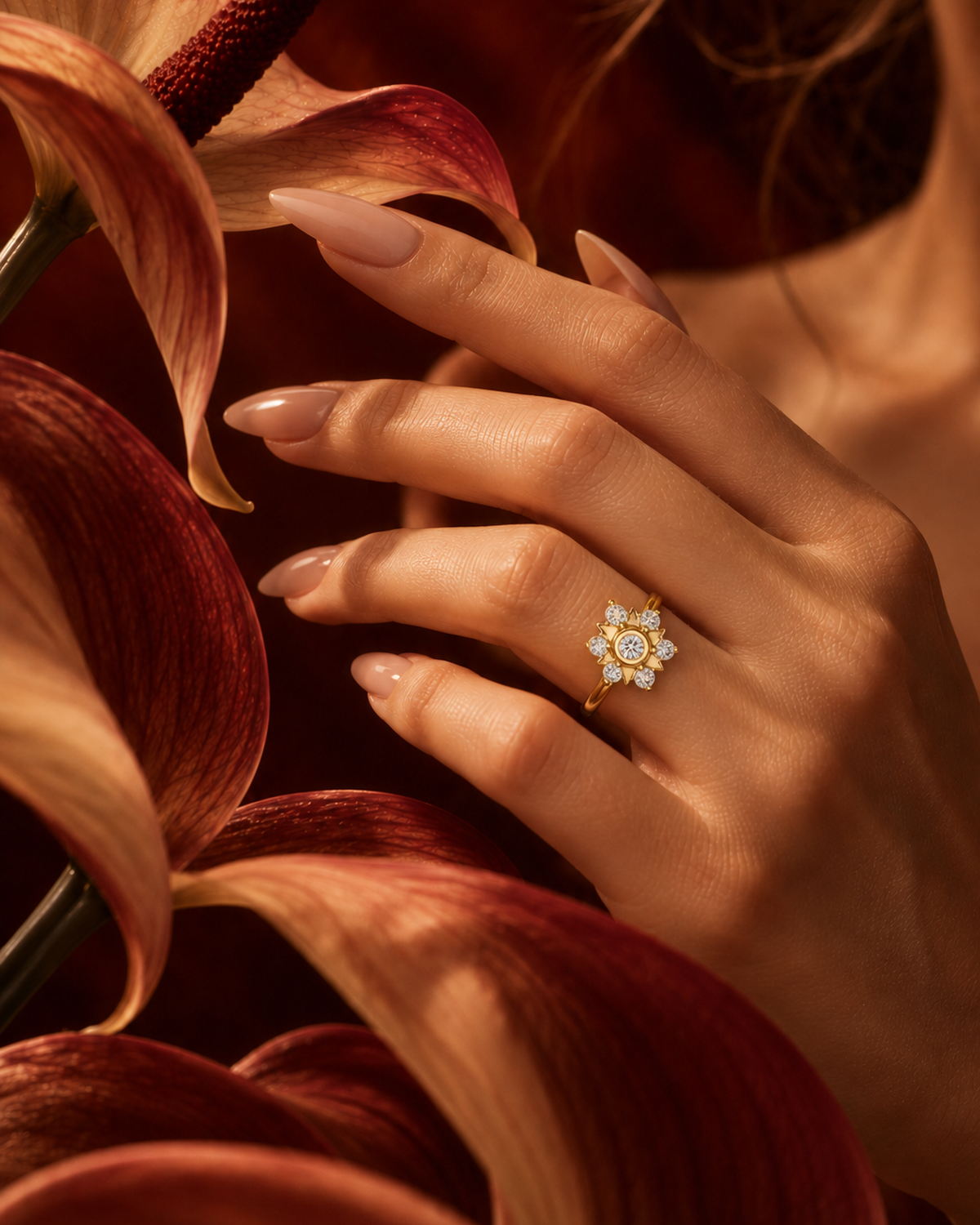 Sunburst Halo Ring by MONICONIC