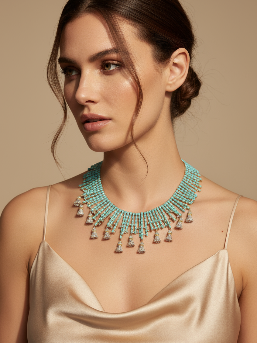 Azure Fringe Collar
