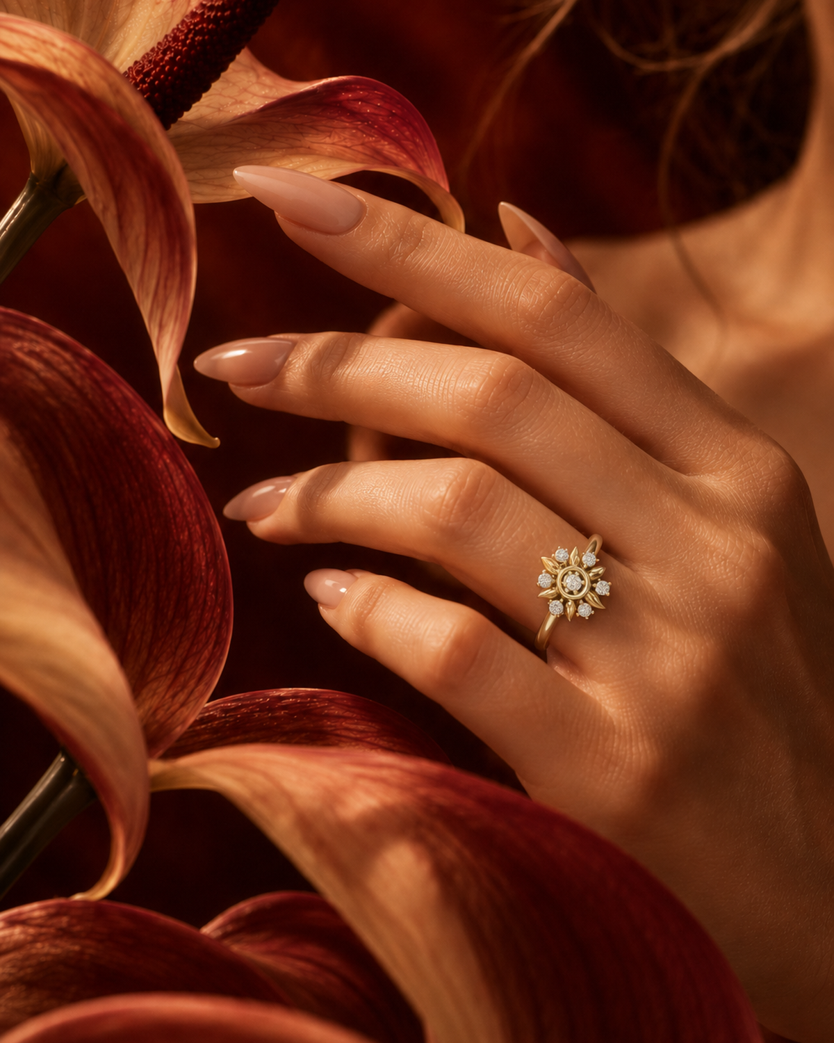 Sunburst Rosette Ring by MONICONIC