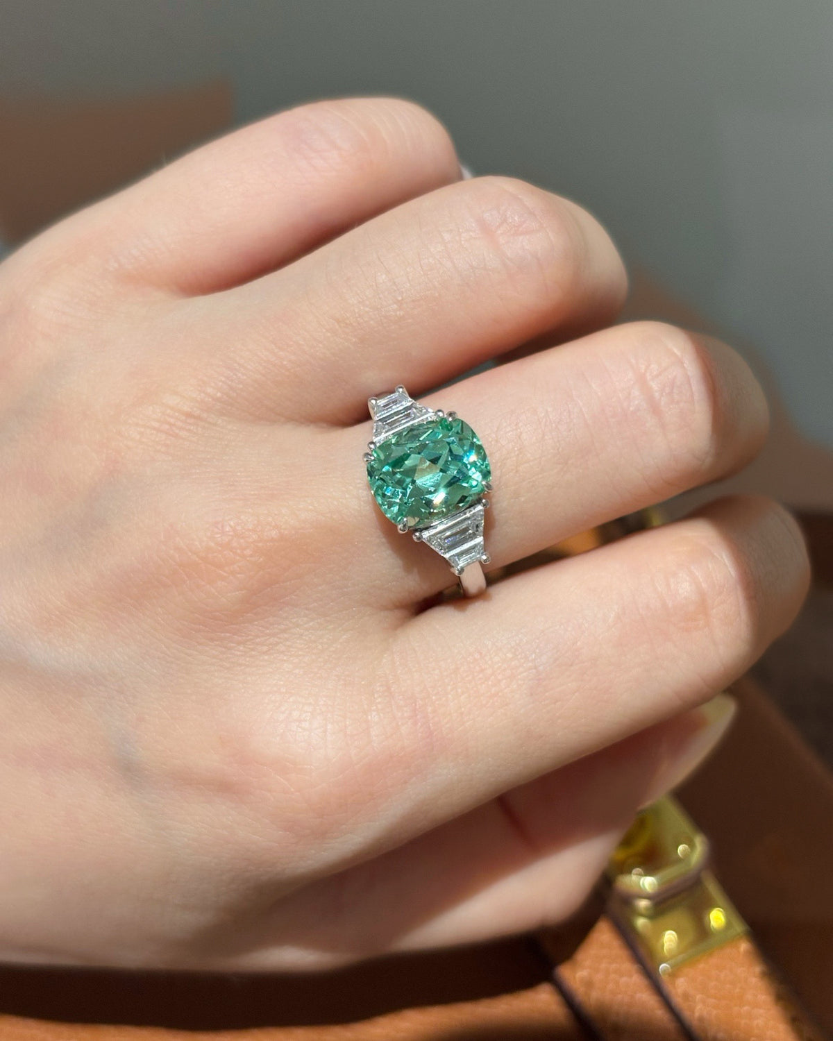 Paraiba Three-Stone Ring by MONICONIC
