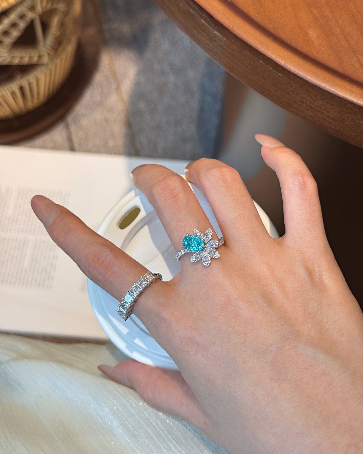 Paraiba Petal Ring by MONICONIC