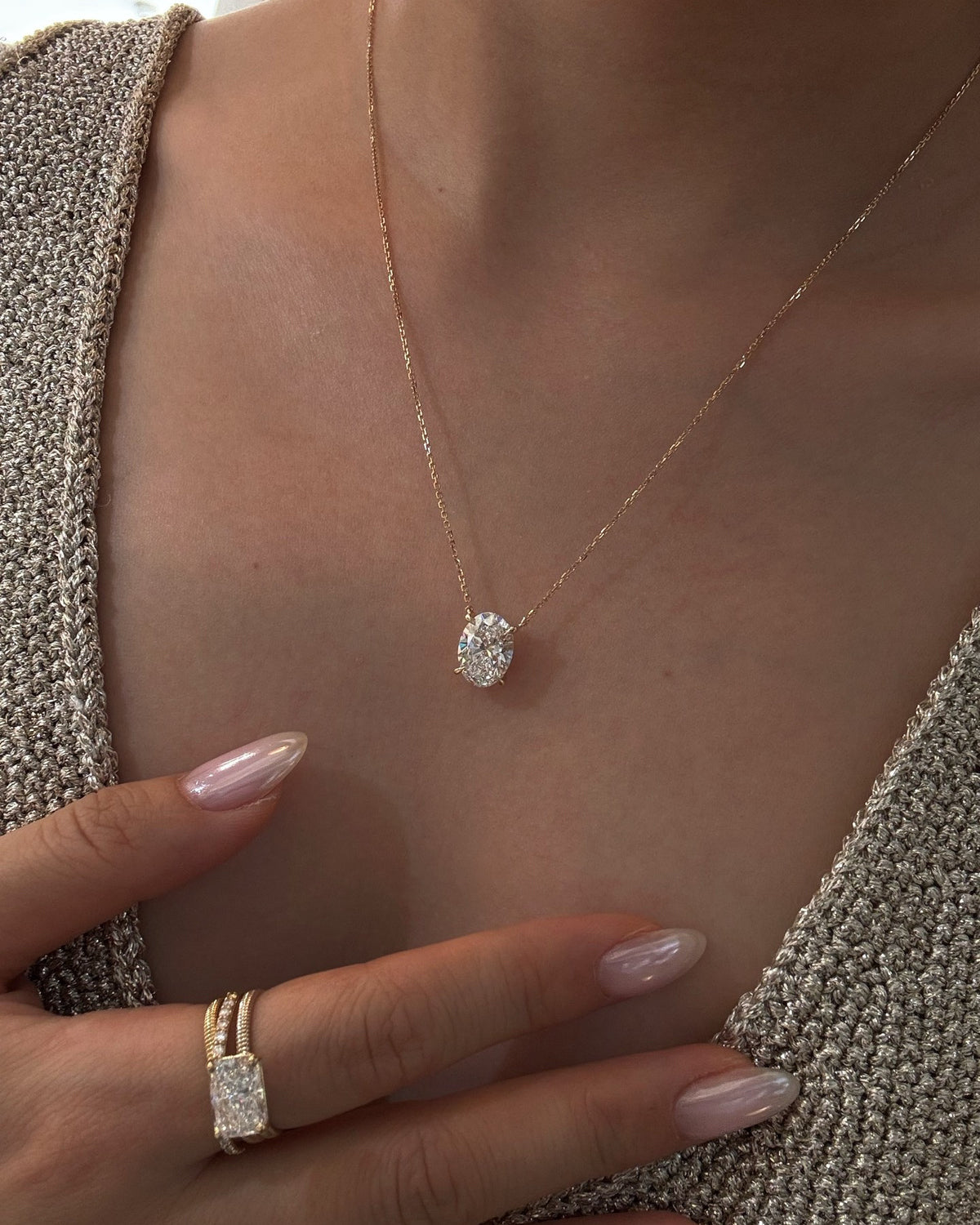 Ellipse Oval Necklace by MONICONIC