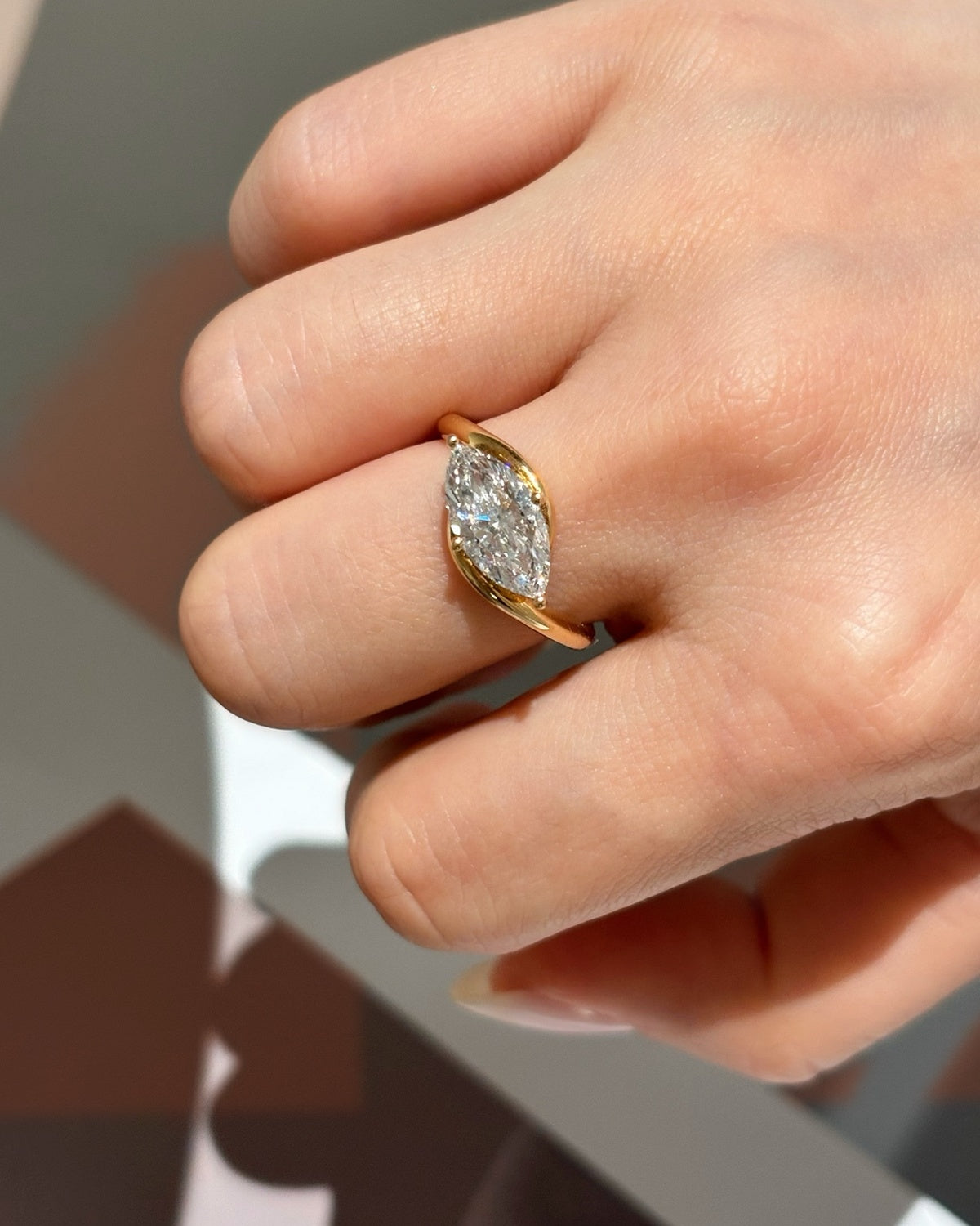 Marquise Twist Ring by MONICONIC