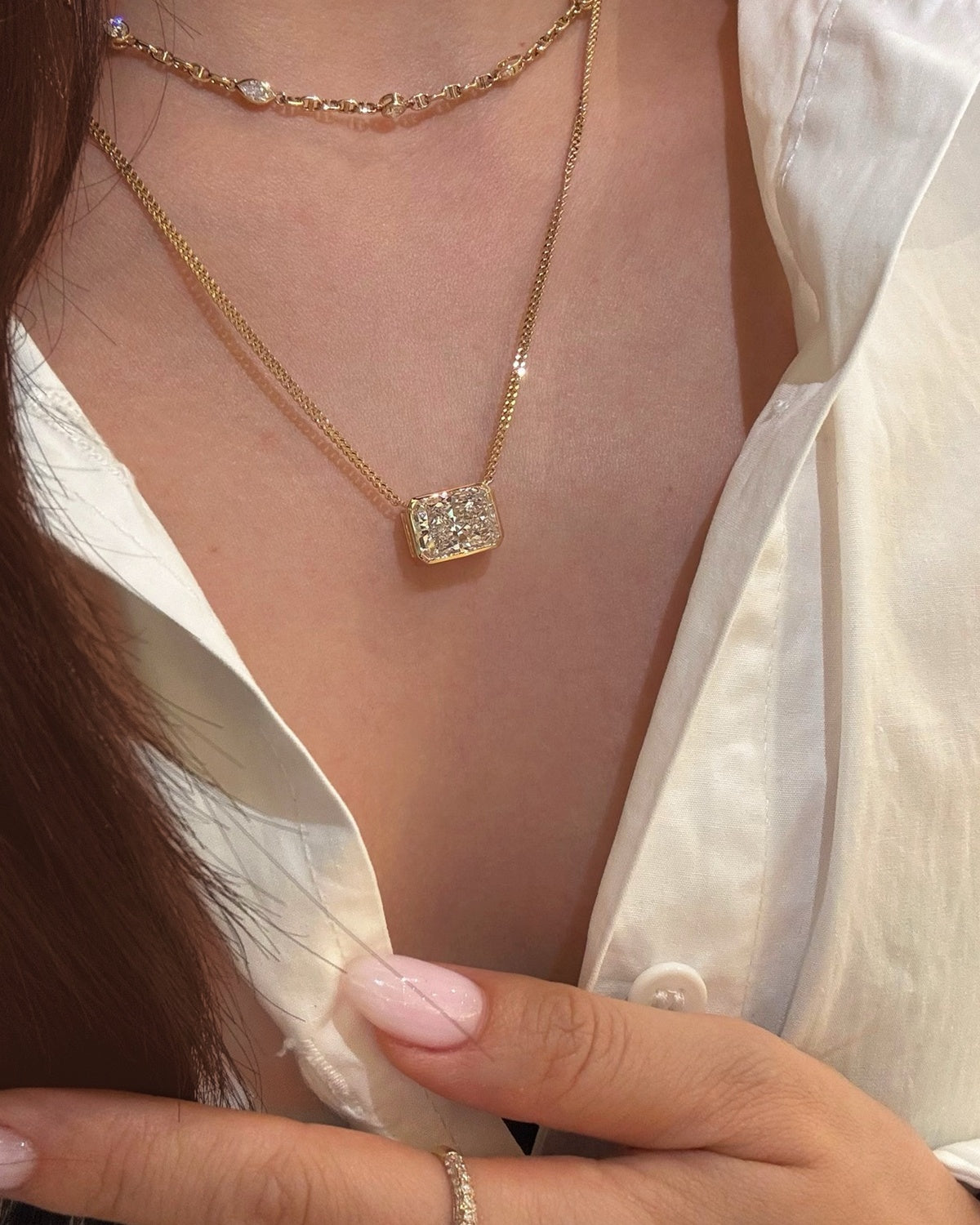 Edge Bezel Necklace by MONICONIC
