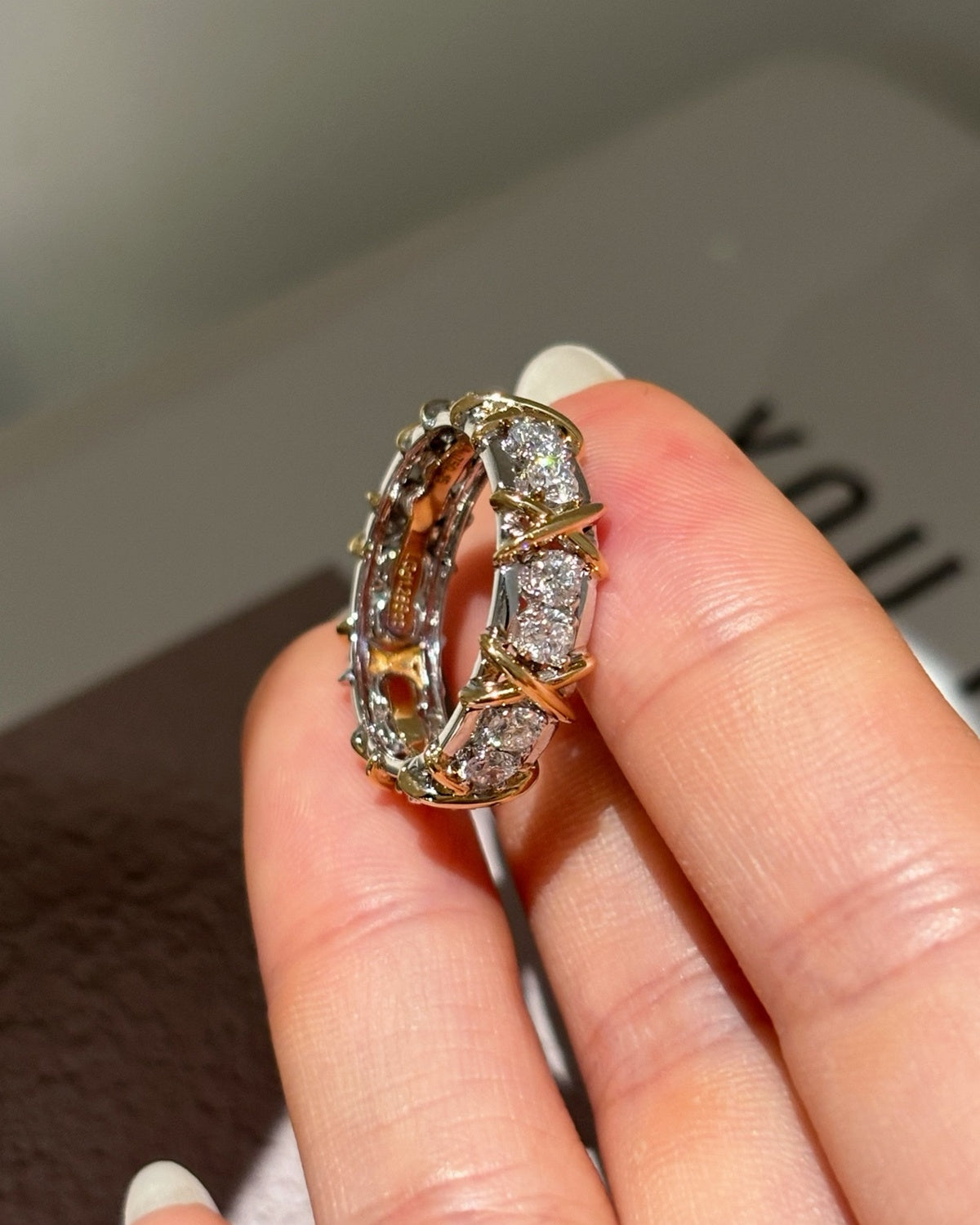 X Lattice Eternity Ring by MONICONIC