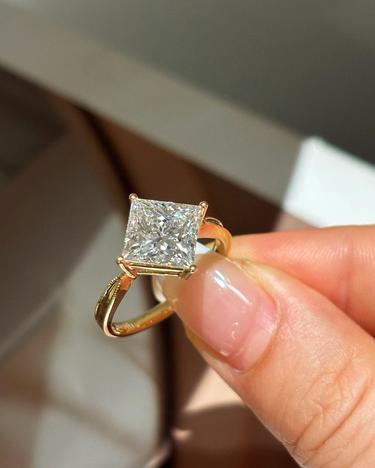 Prism Square Solitaire Ring by MONICONIC