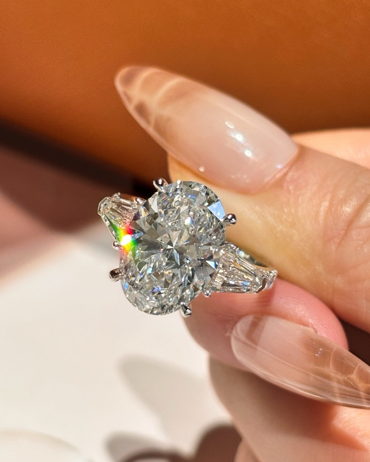 Oval Tapered Baguette Ring by MONICONIC