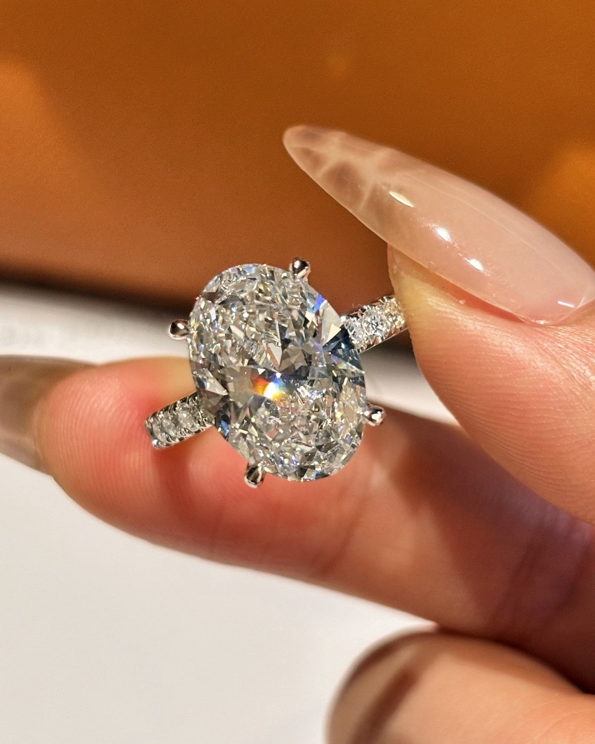 Oval Pavé Solitaire Ring by MONICONIC