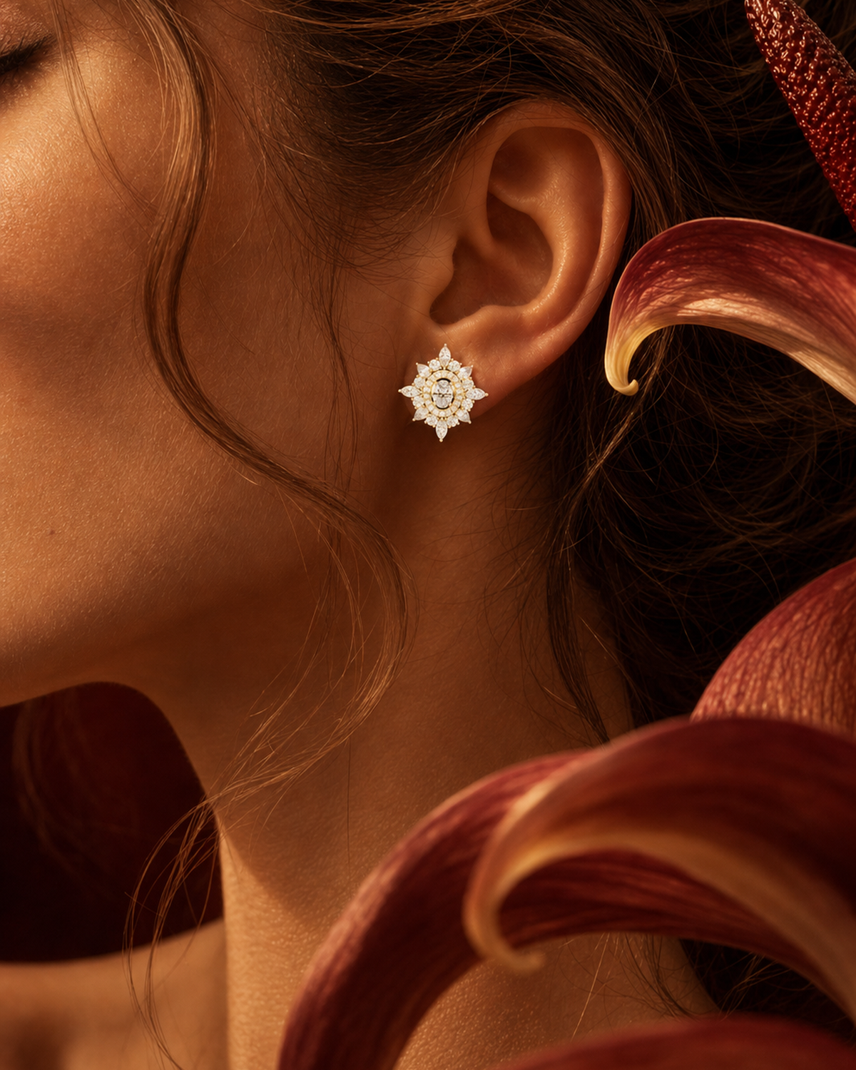 Sunburst Lab Grown Diamond Studs by MONICONIC