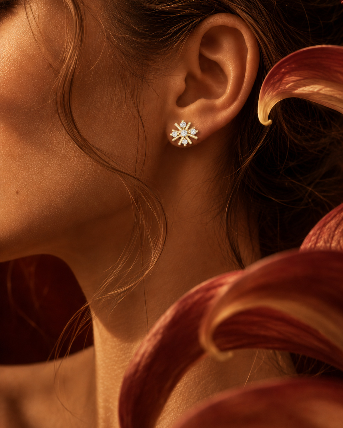 Starburst Diamond Stud Earrings by MONICONIC