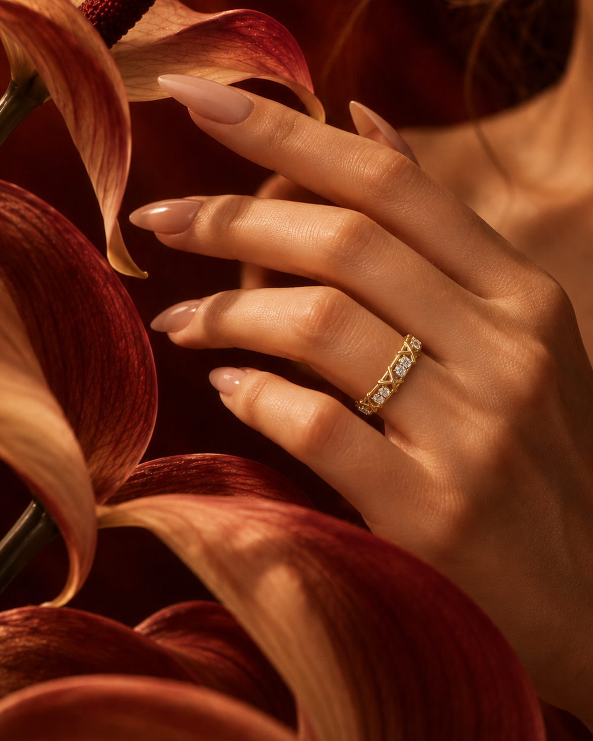 X Motif Eternity Band by MONICONIC