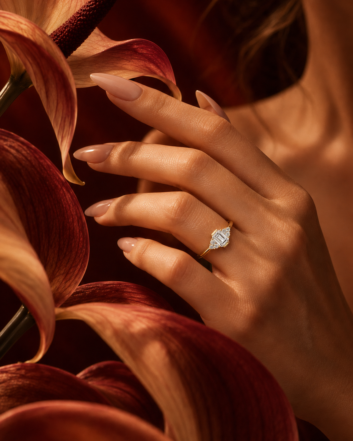 Emerald-Cut Cluster Ring by MONICONIC