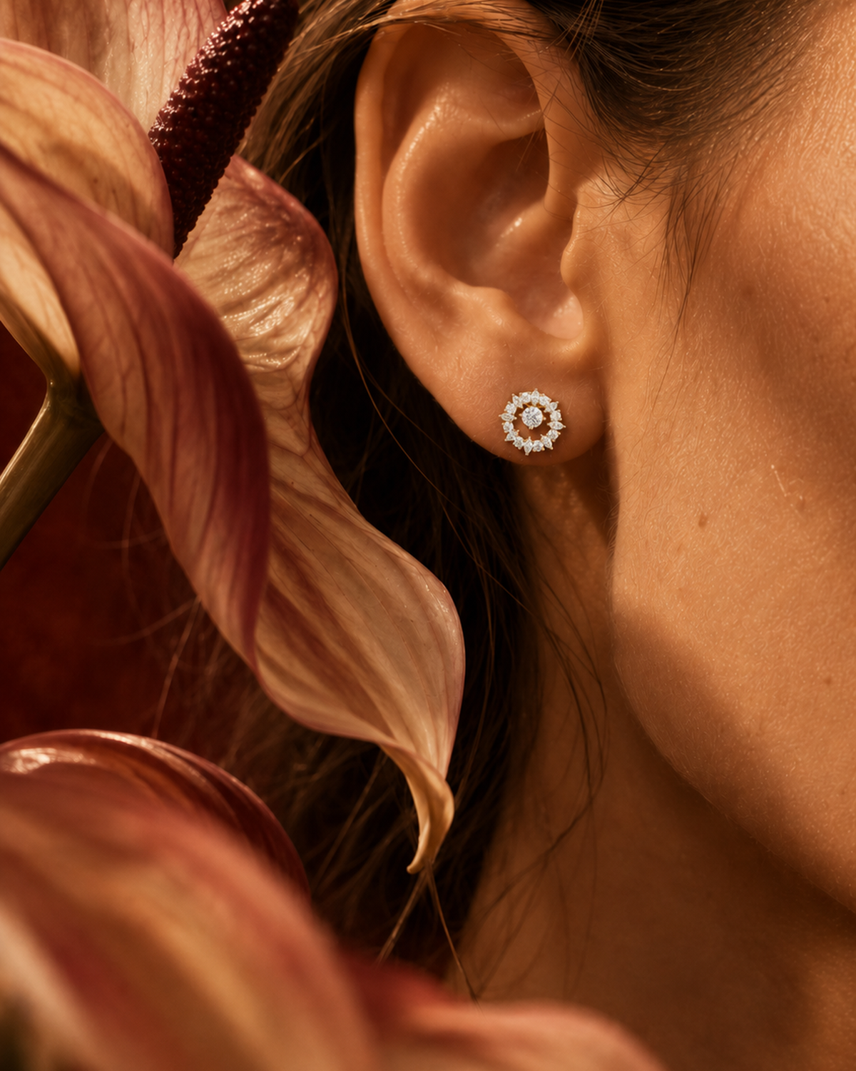 Marquise Wreath Diamond Stud Earrings by MONICONIC