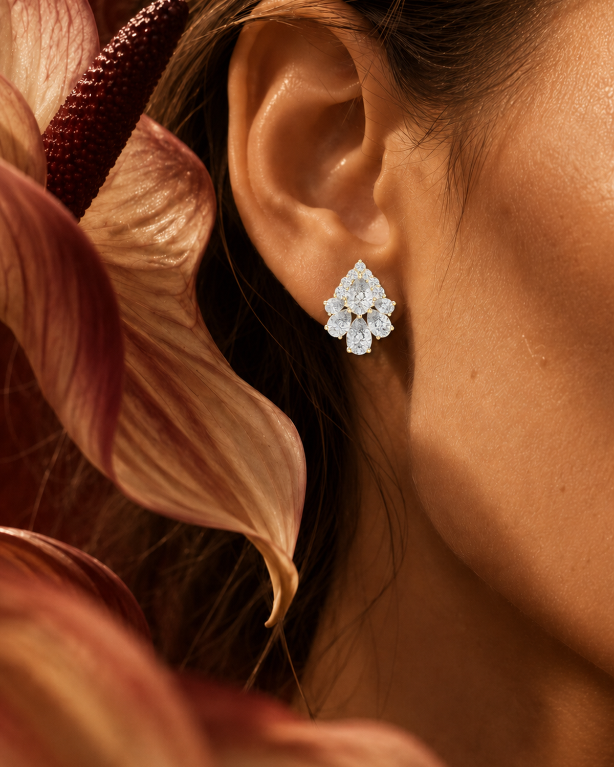 Pear Cluster Lab-Grown Diamond Studs by MONICONIC