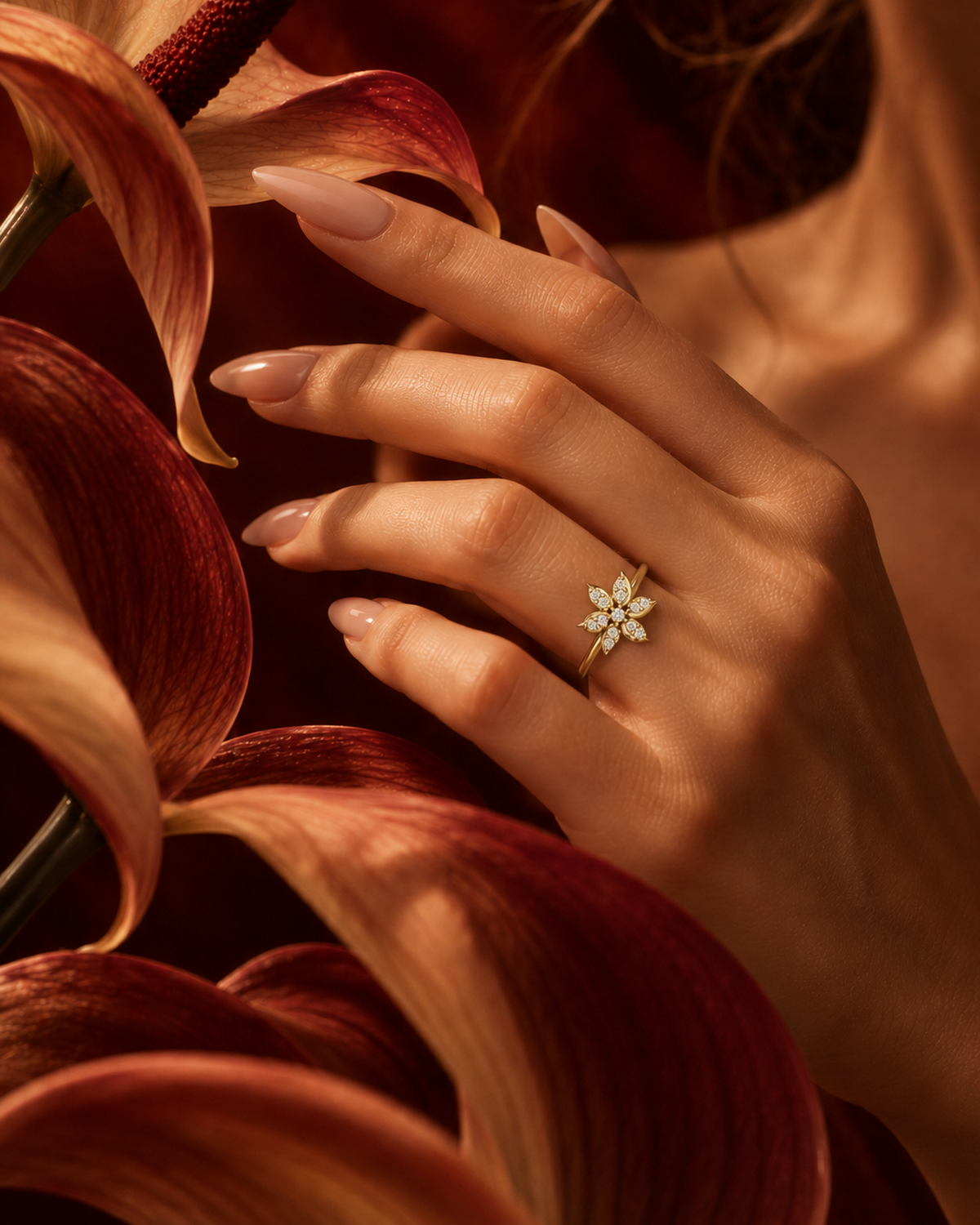 Six-Petal Blossom Ring by MONICONIC