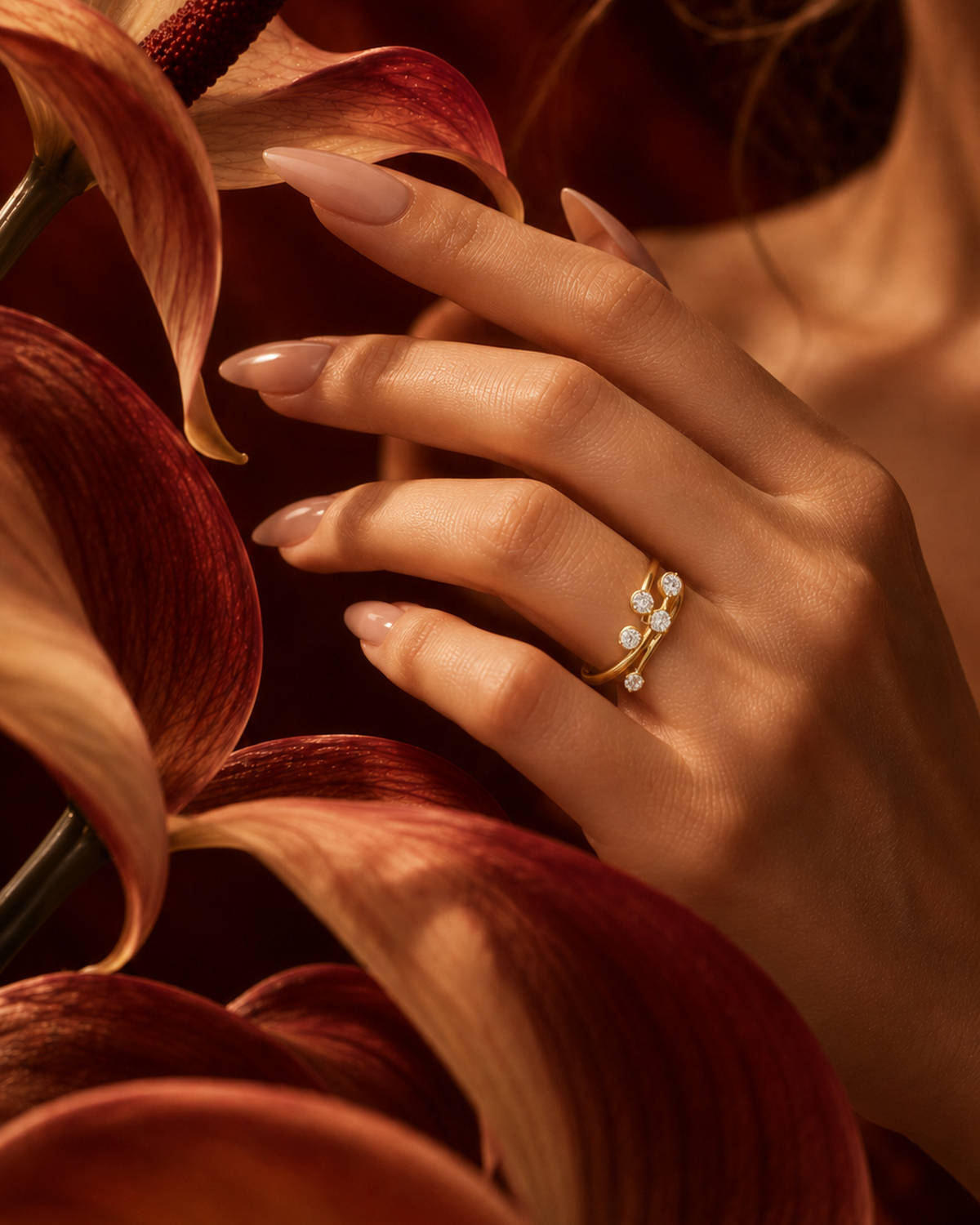 Five-Stone Bypass Ring by MONICONIC