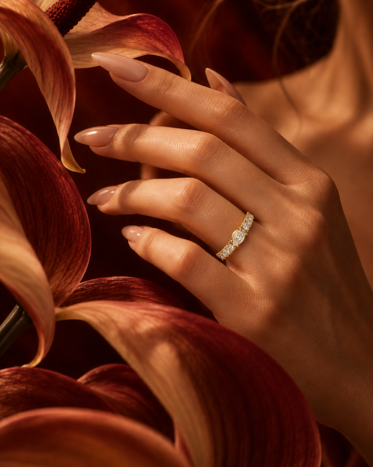 East West Marquise Pavé Ring by MONICONIC