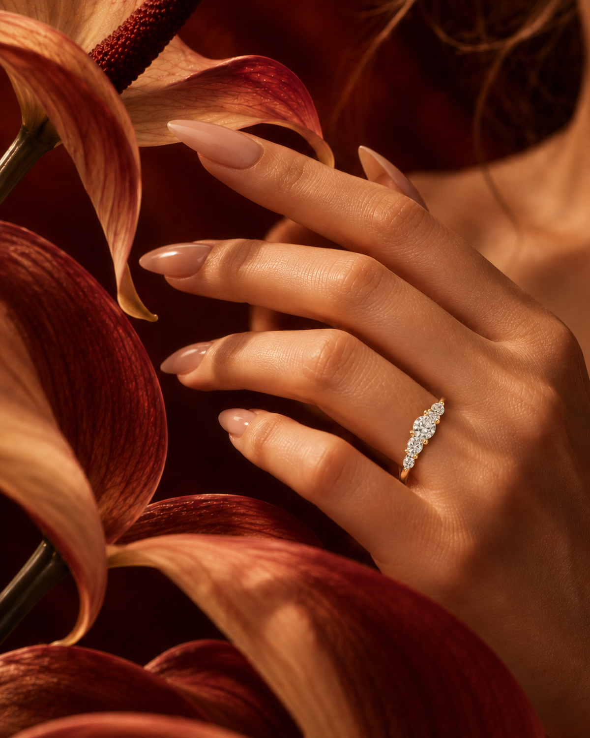 Marquise Tapered Five Stone Ring by MONICONIC