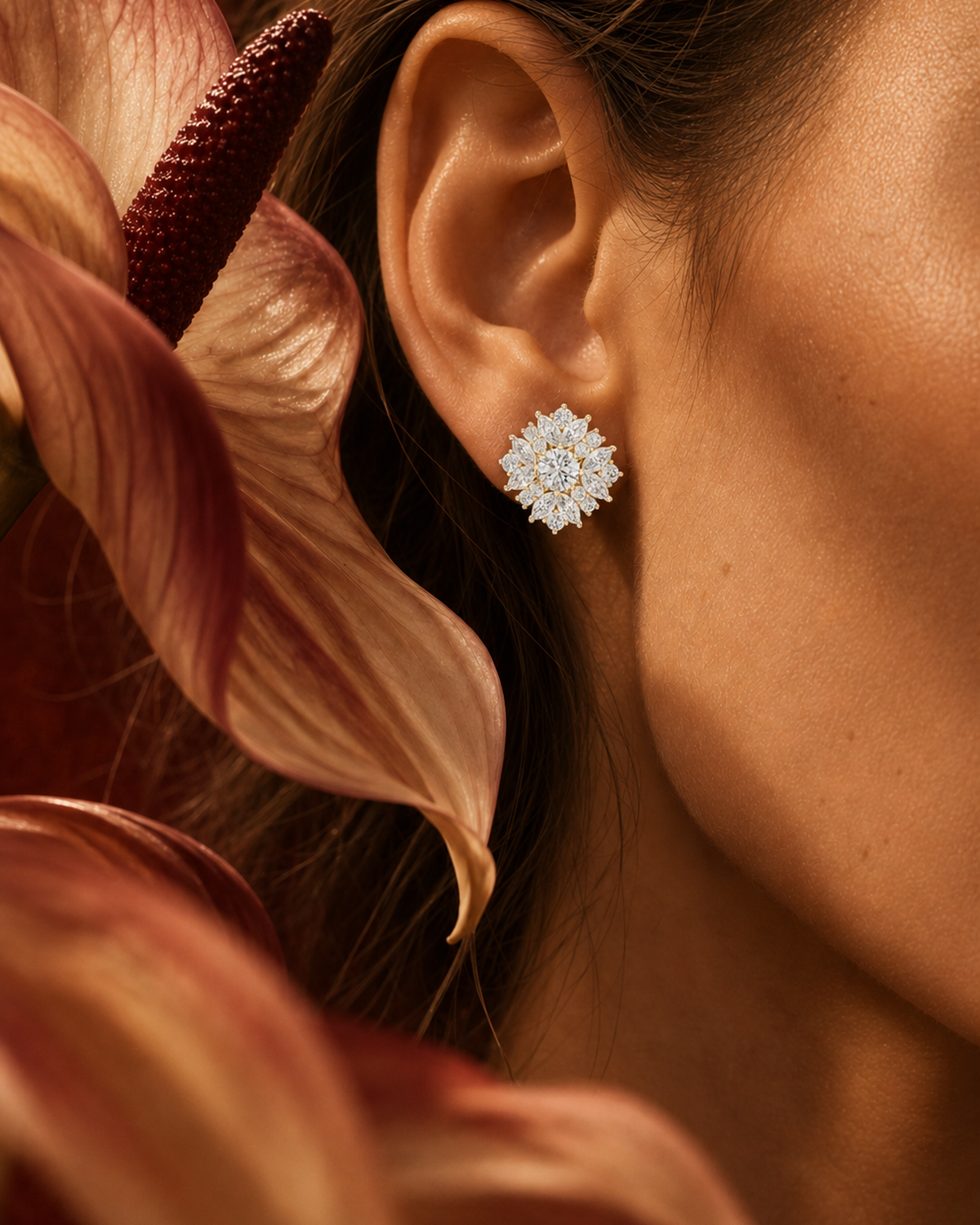 Marquise Petal Lab-Grown Diamond Studs by MONICONIC