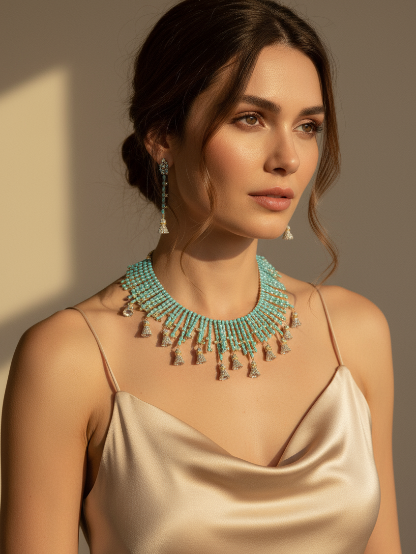 Azure Fringe Collar