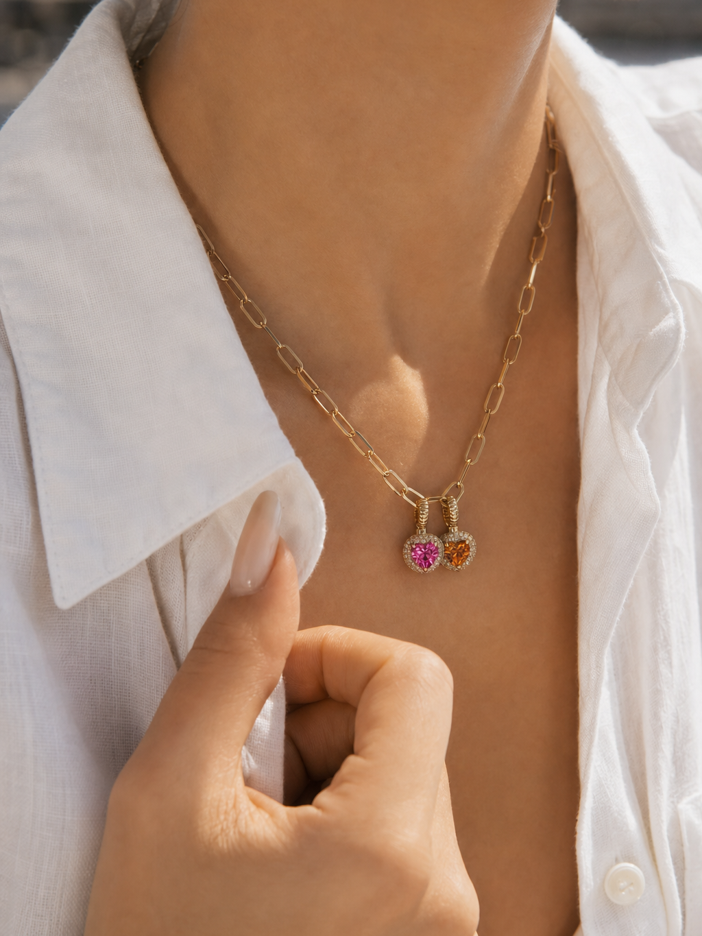 Heart Halo Gemstone Pendant