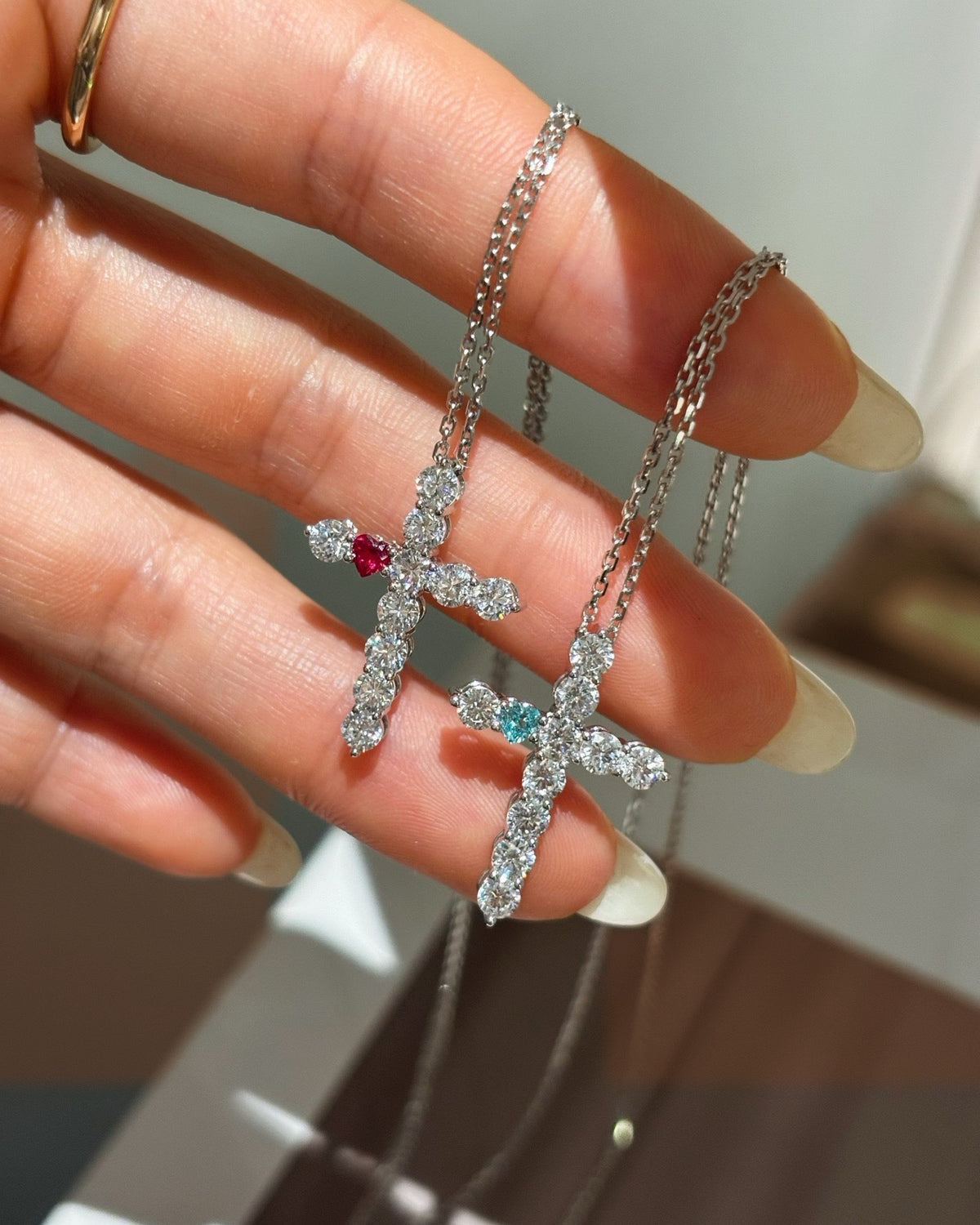 Heartline Cross Necklace by MONICONIC