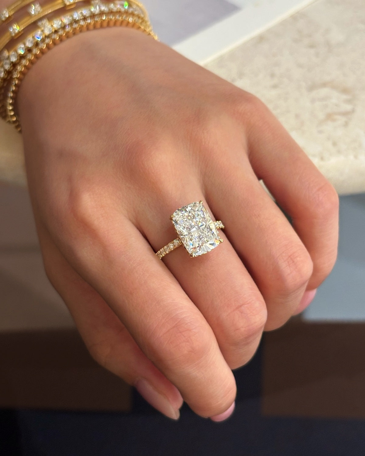 Cushion Pavé Ring by MONICONIC