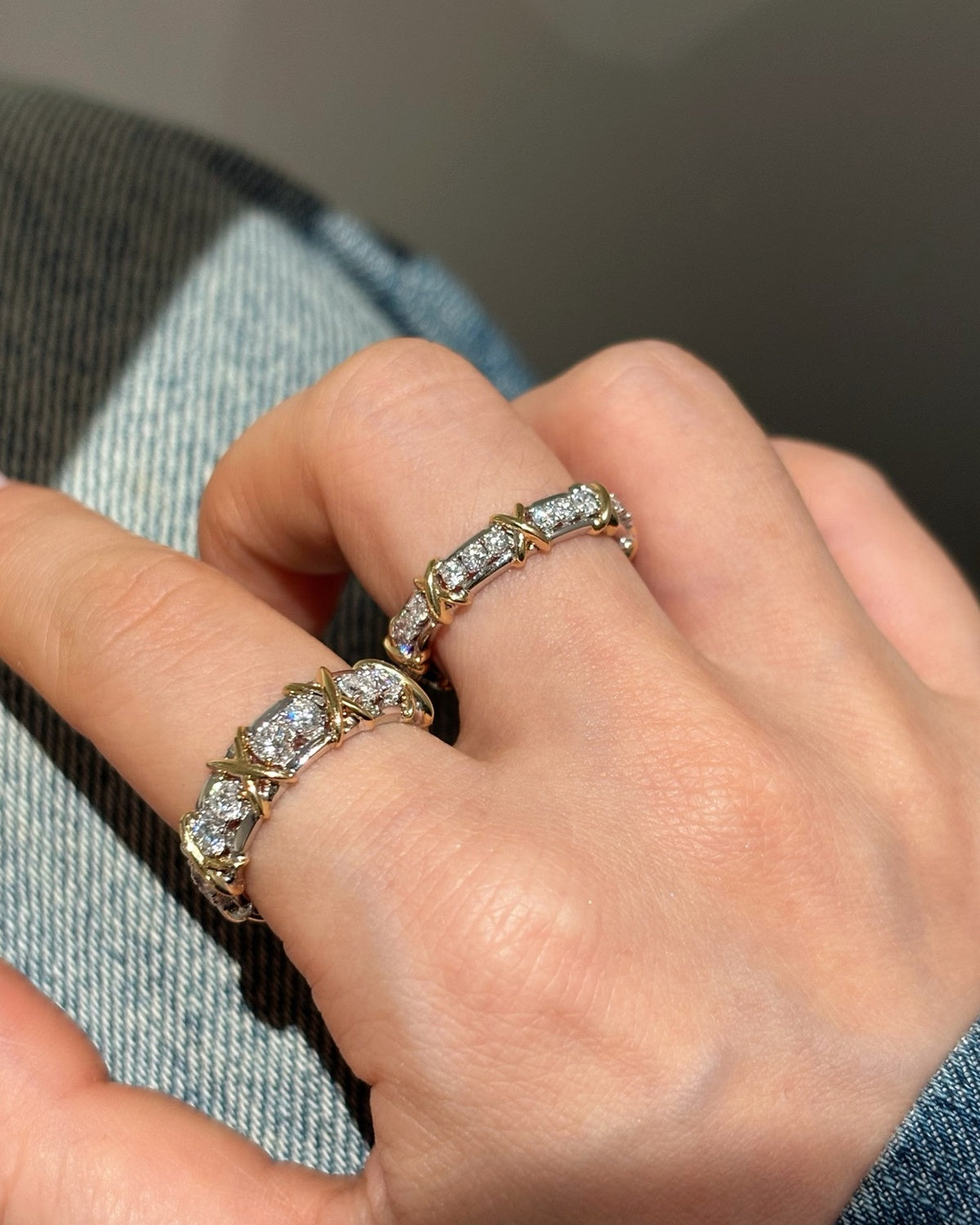X Lattice Eternity Ring by MONICONIC