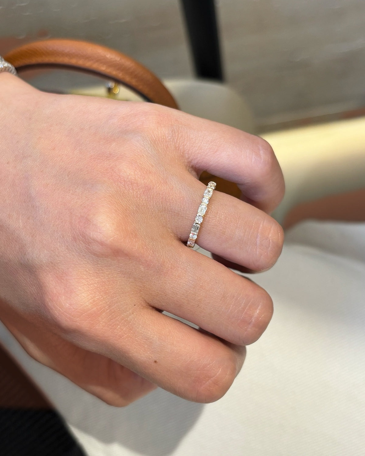 Baguette Mosaic Ring by MONICONIC