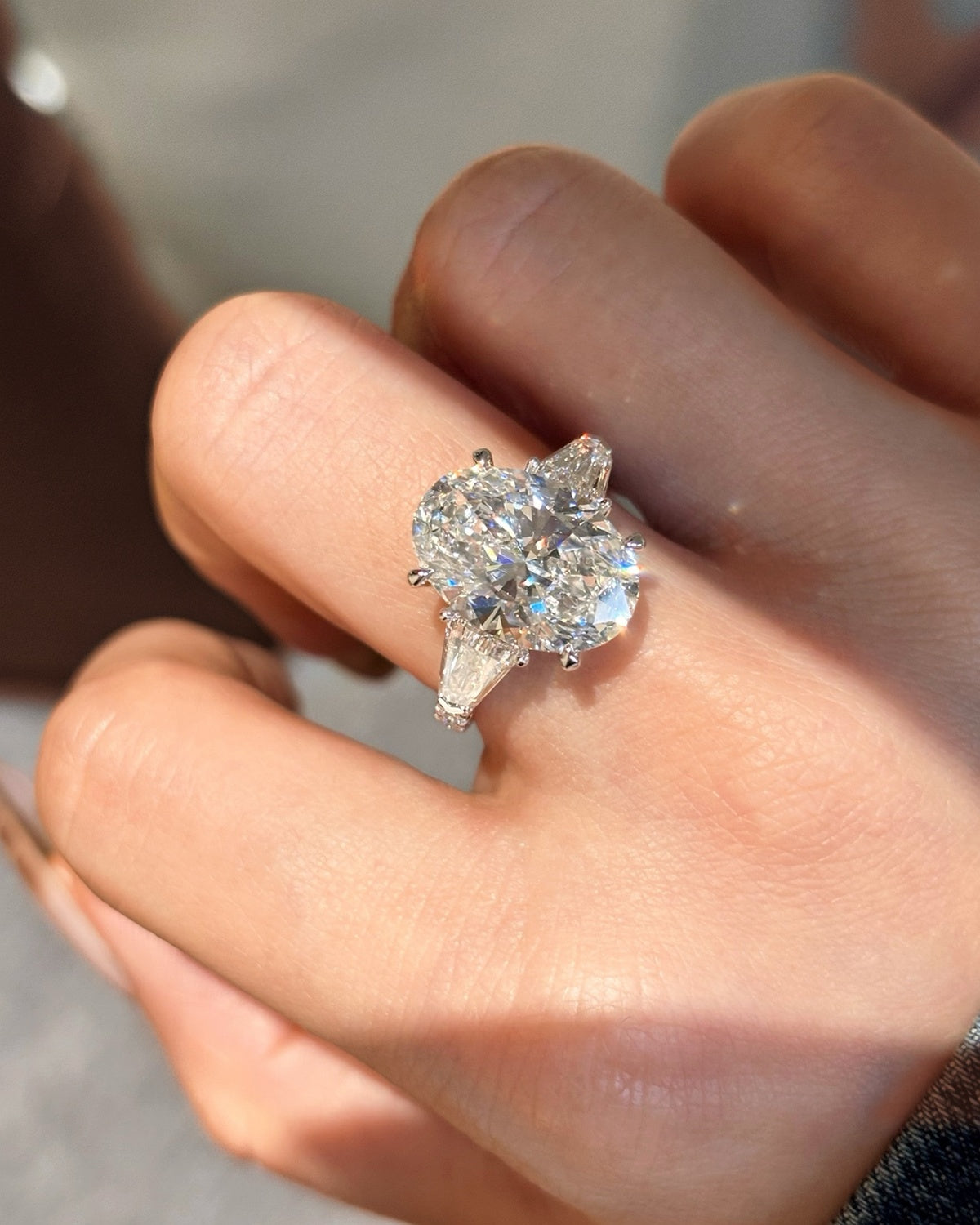 Oval Tapered Baguette Ring by MONICONIC