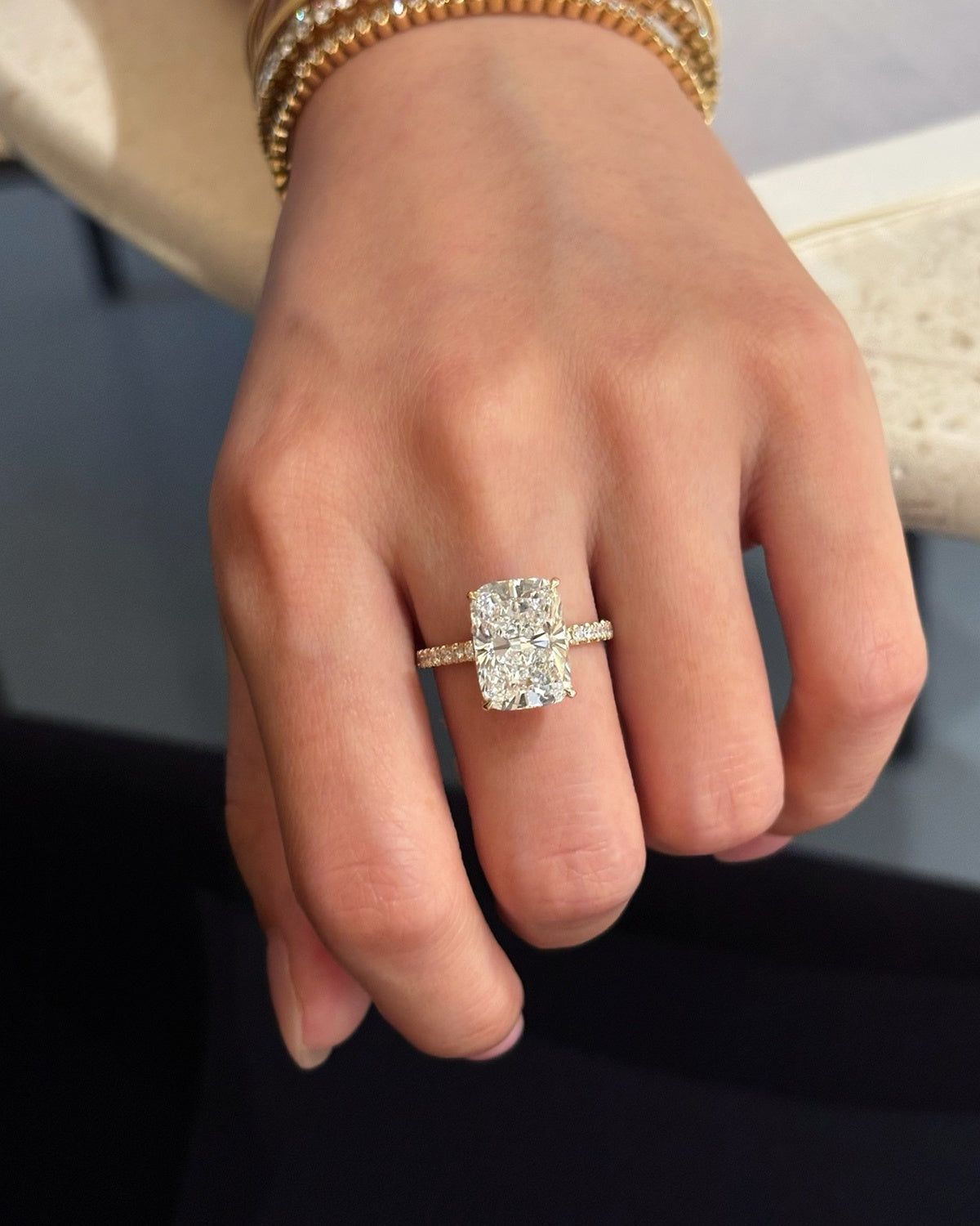 Cushion Pavé Ring by MONICONIC